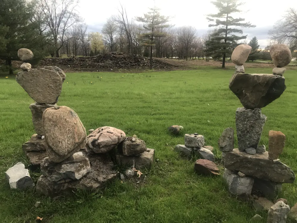 Rock sculpture by John Felice Ceprano at Remic Rapids Park in Ottawa, Ontario