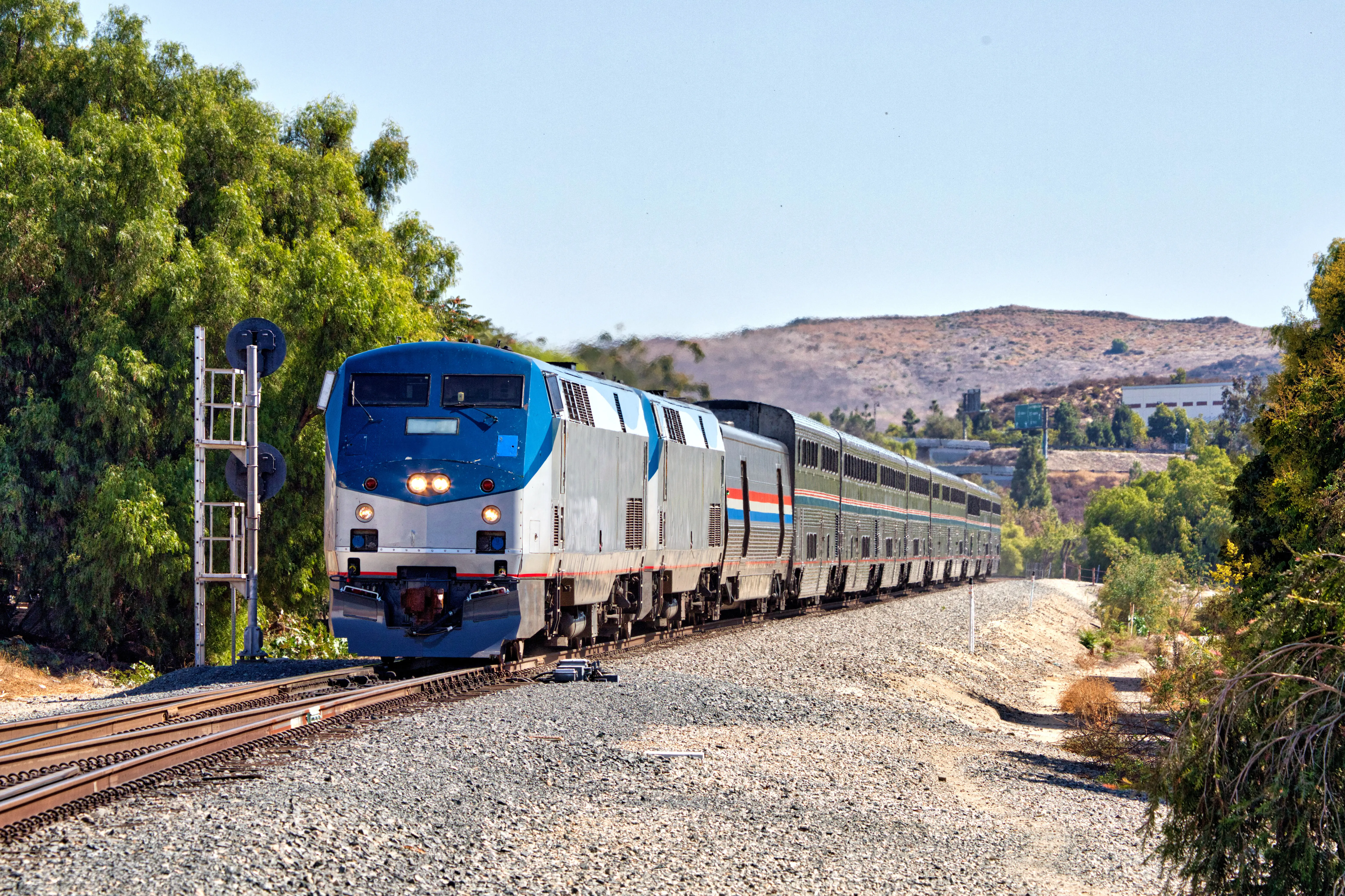 Amtrak train in california