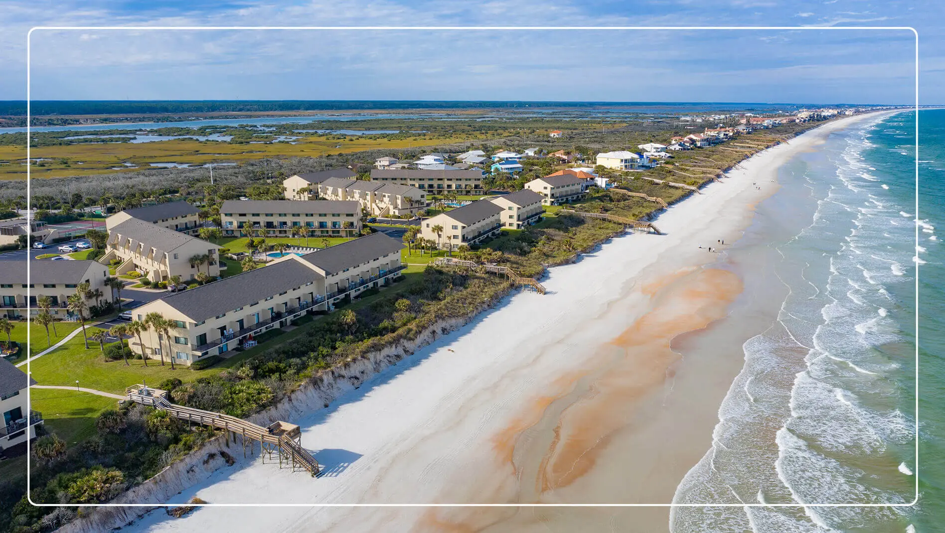 An aerial view of St. Augustine Beach.