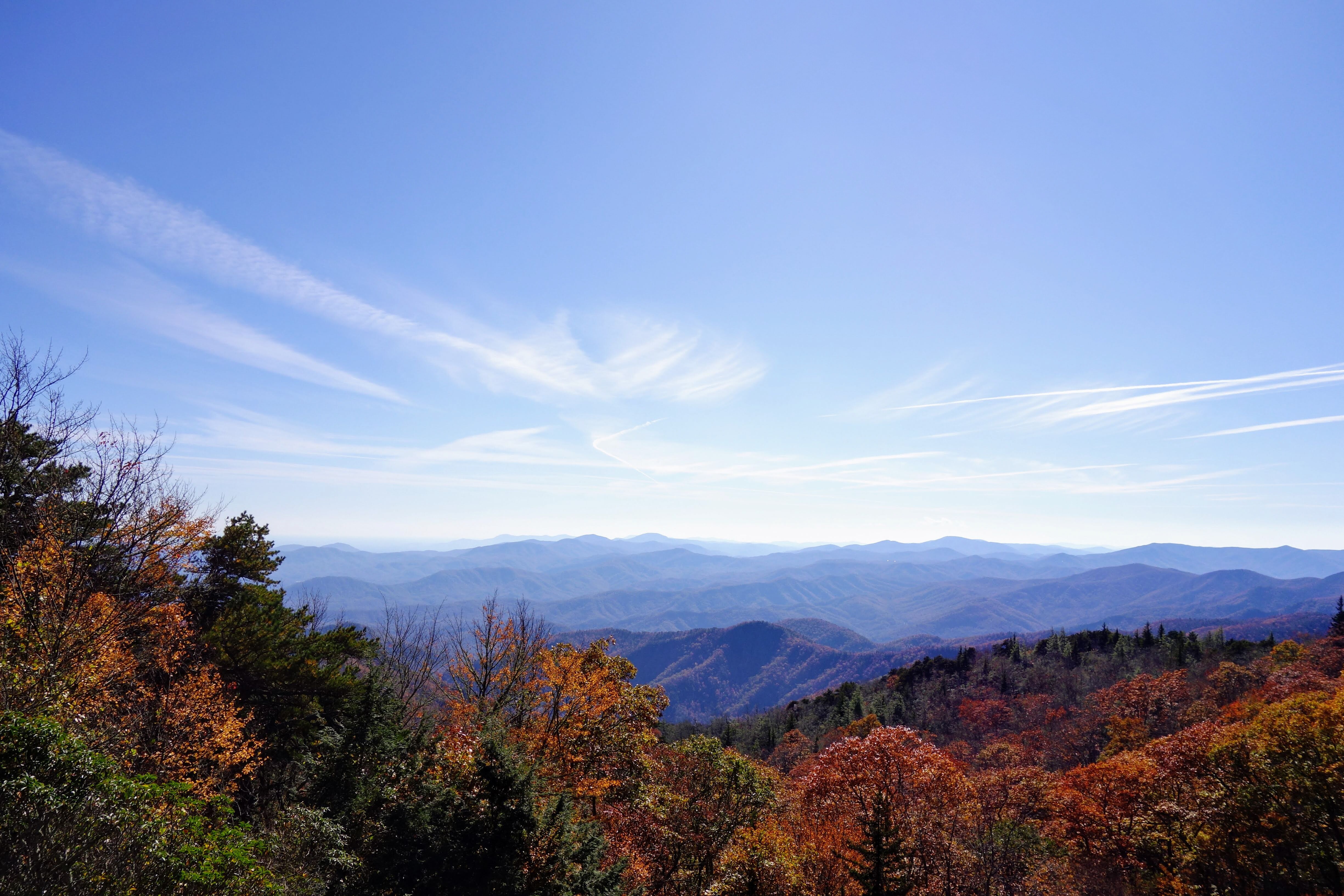 Image of the fall scenery in the Blue Ridge Mountains in Georgia.