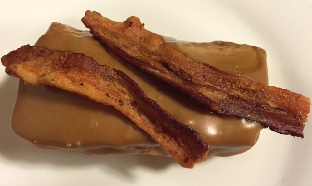 bacon donut at Voodoo Doughnut in Portland, Oregon