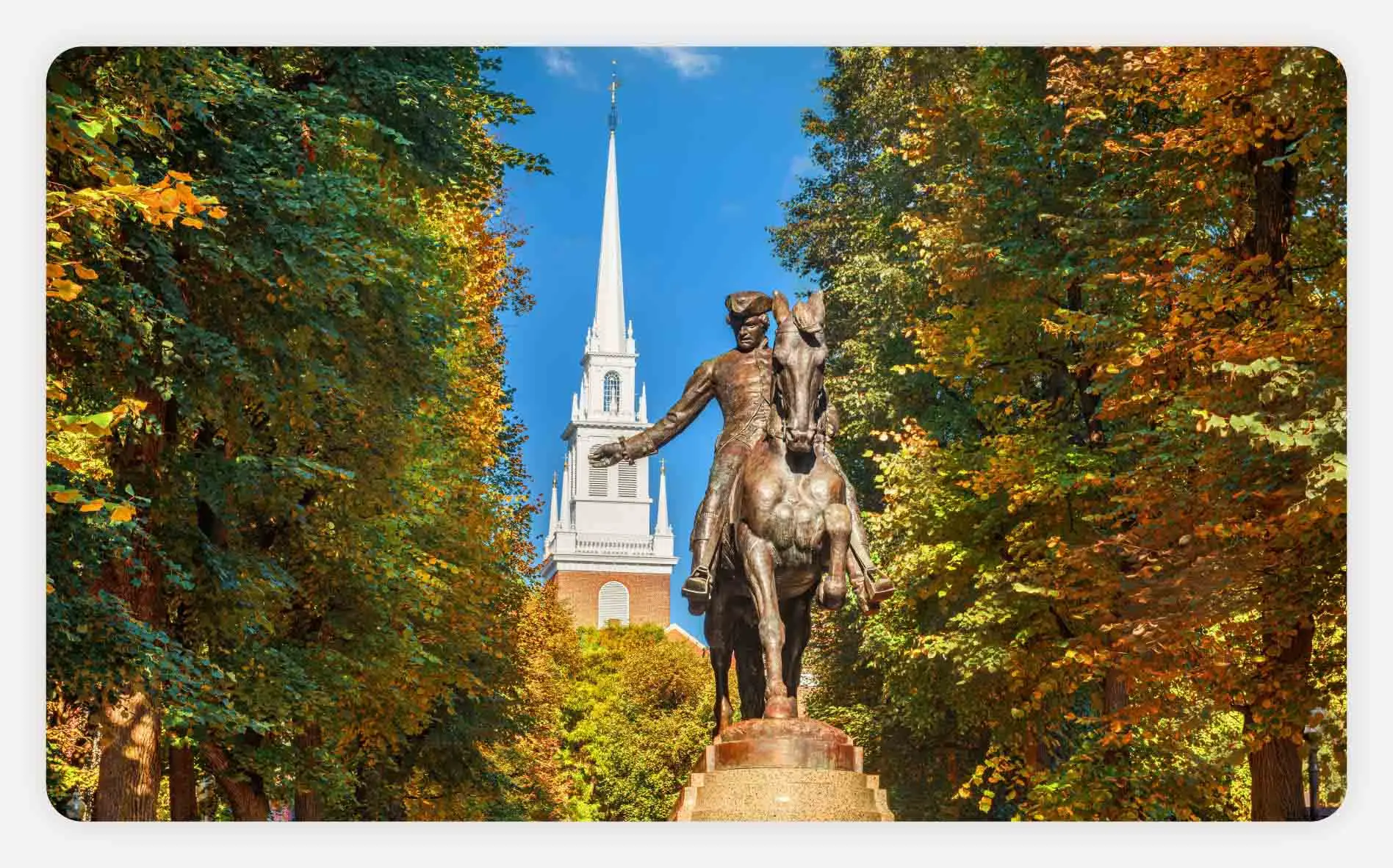 A photo of The Freedom Trail in Boston, Massachusetts.