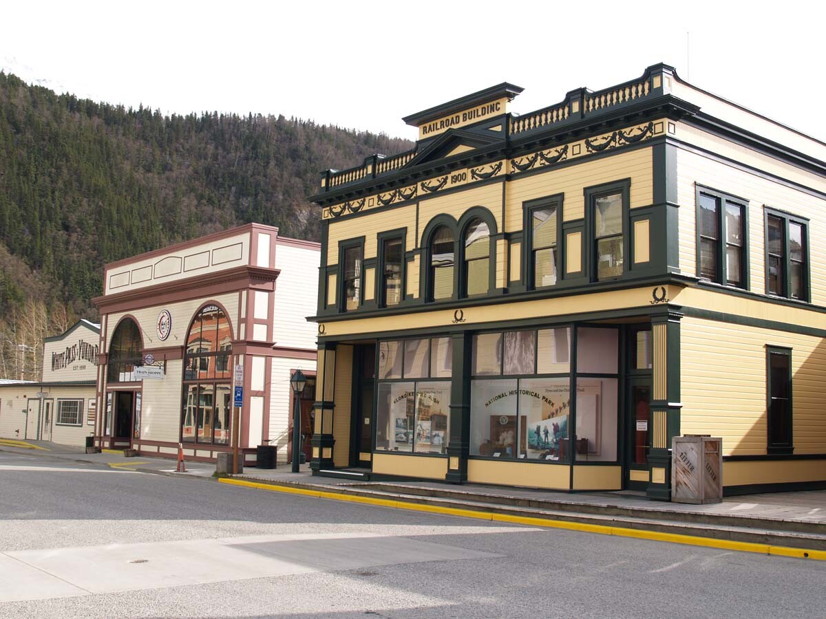 Image of the White Pass & Yukon Route Railway Administration Building within Klondike Gold Rush National Historical Park.