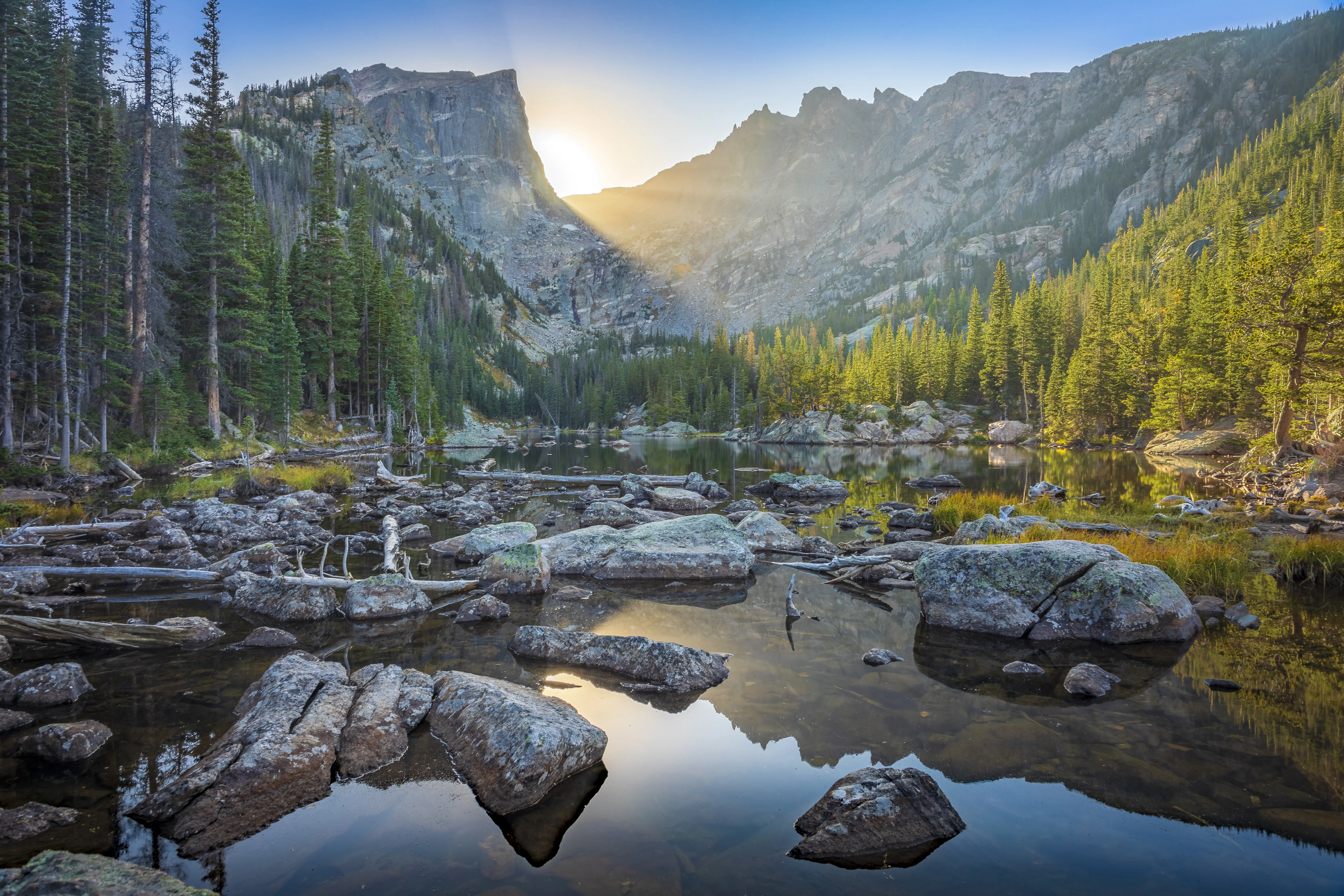 Image of Dream Lake in Rocky Mountain National Park, Colorado.