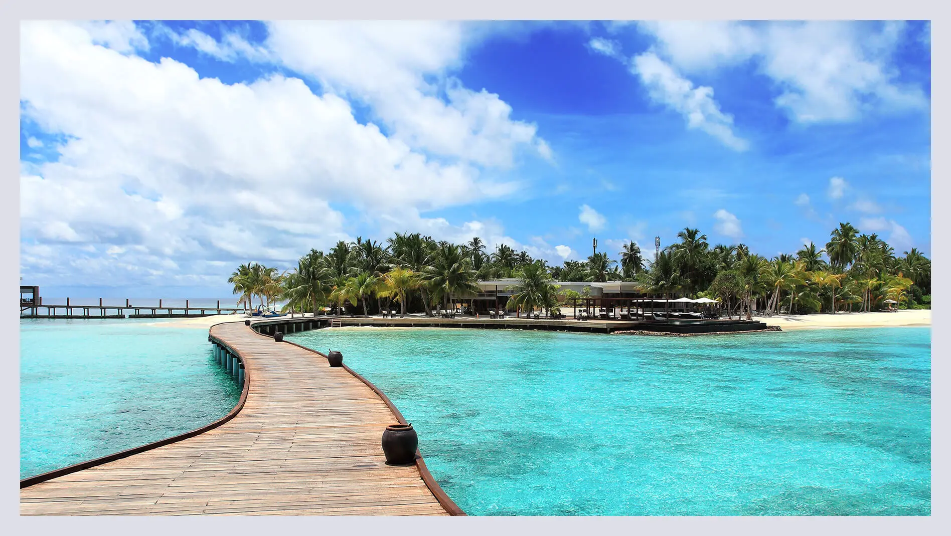 Overwater bungalows in the Maldives