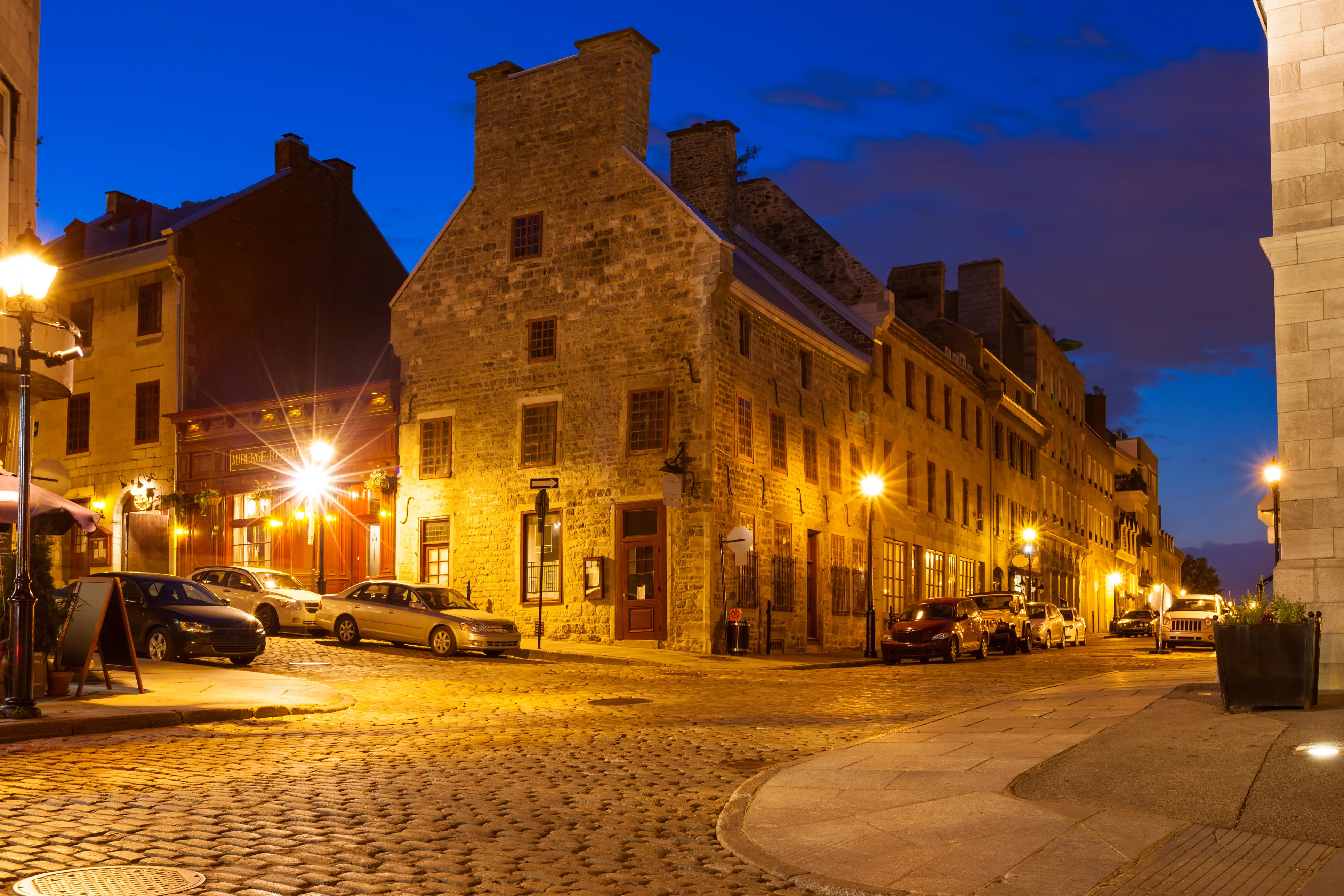 Old Montreal street scene in Canada