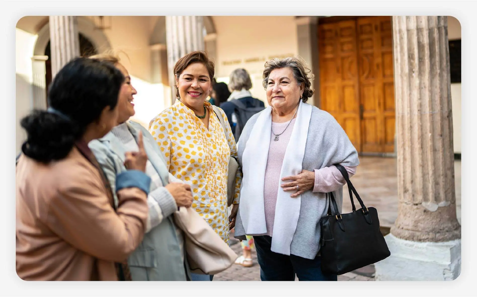 Solo female travelers socializing with each other