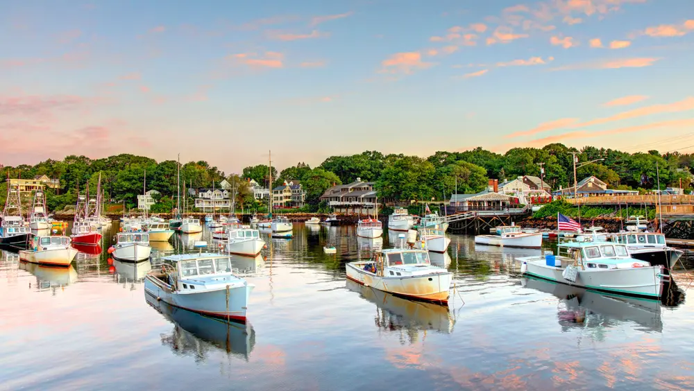 The harbor in Ogunquit, a popular day trip from Boston.