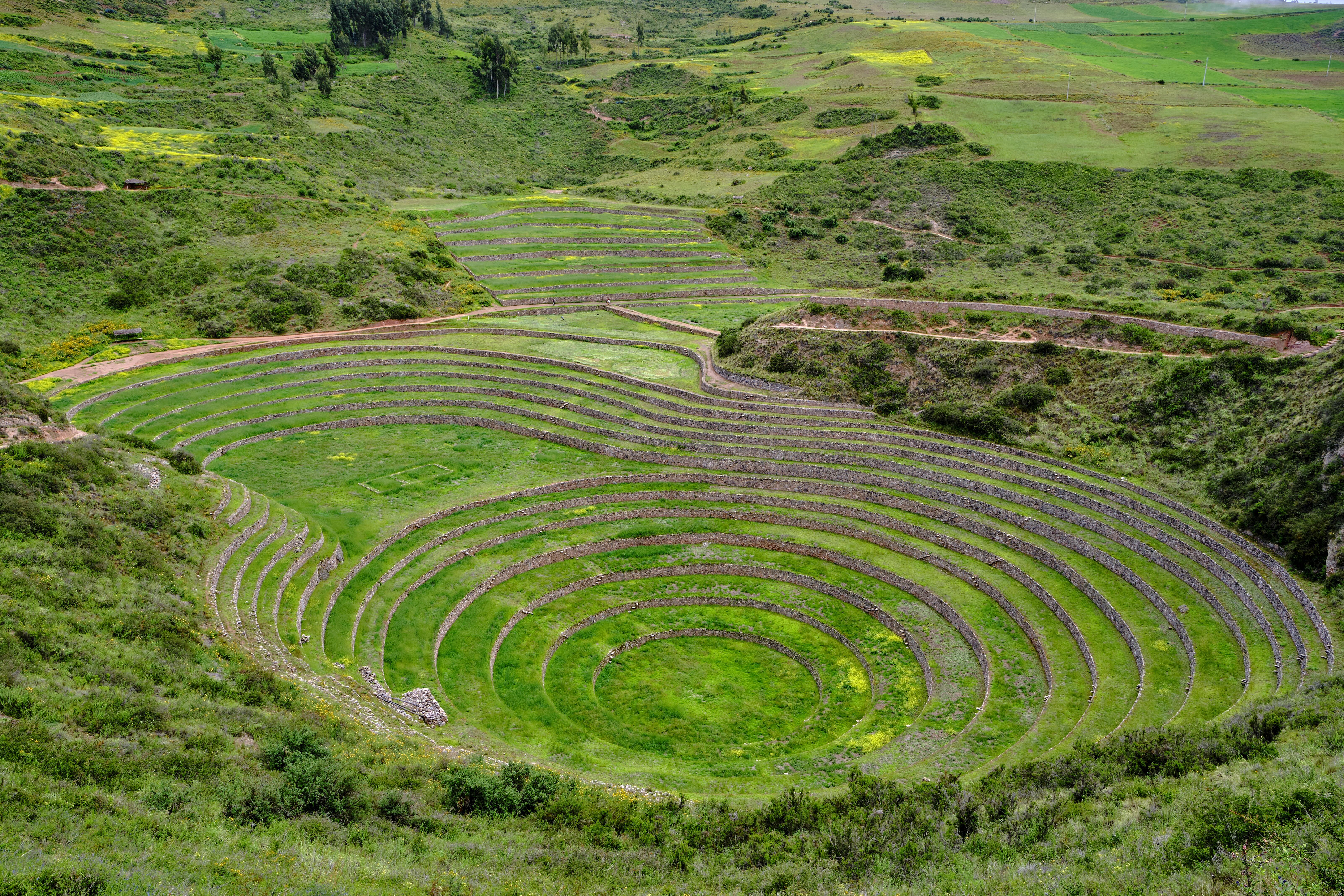 Image of the Sacred Valley of the Incas, Moray, Inca archaeological site in Peru.