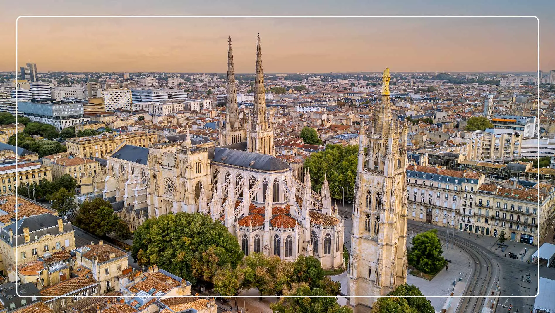 Aerial view of Cathedrale Saint-Andre de Bordeaux