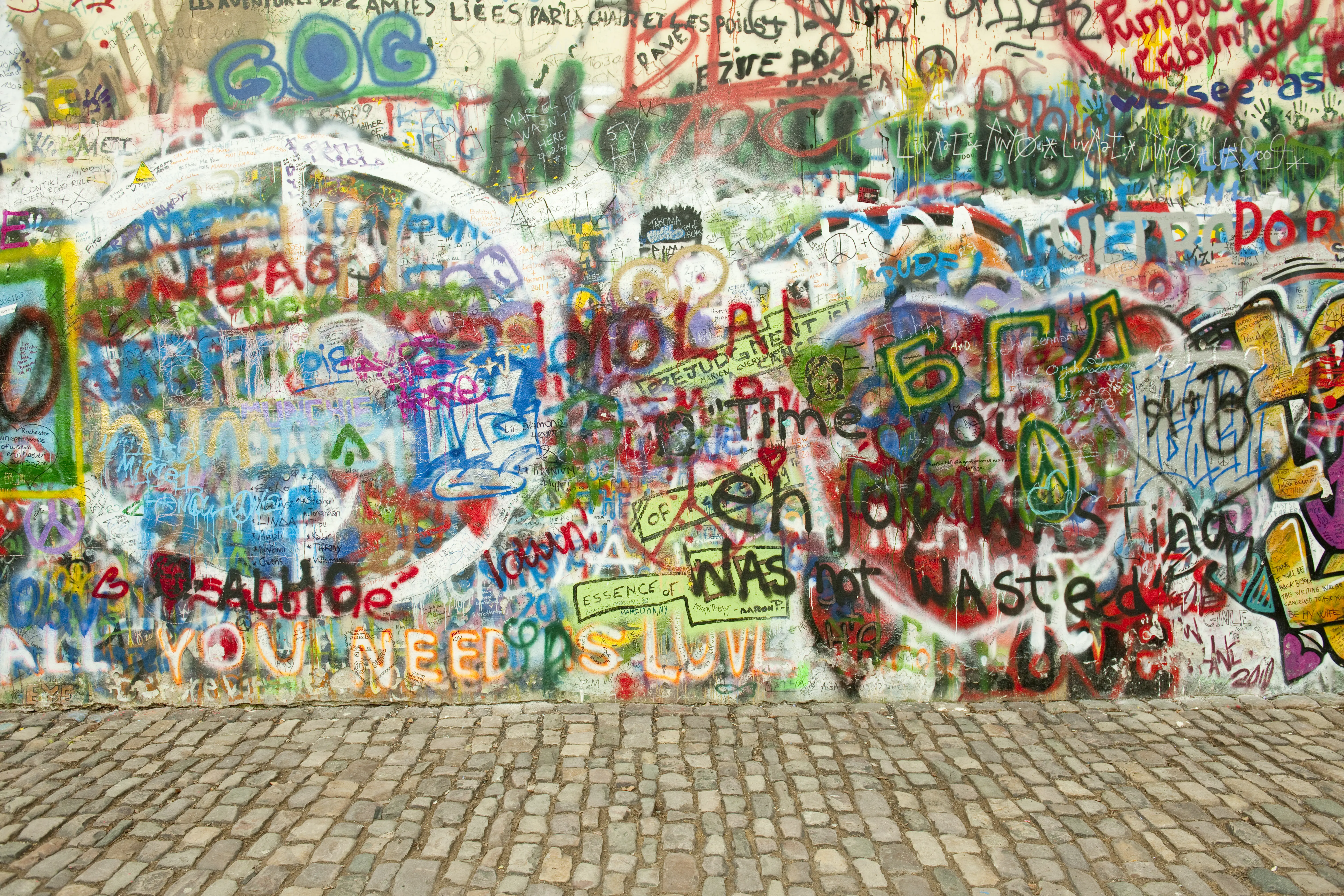 Image of the Lennon Wall in Prague.