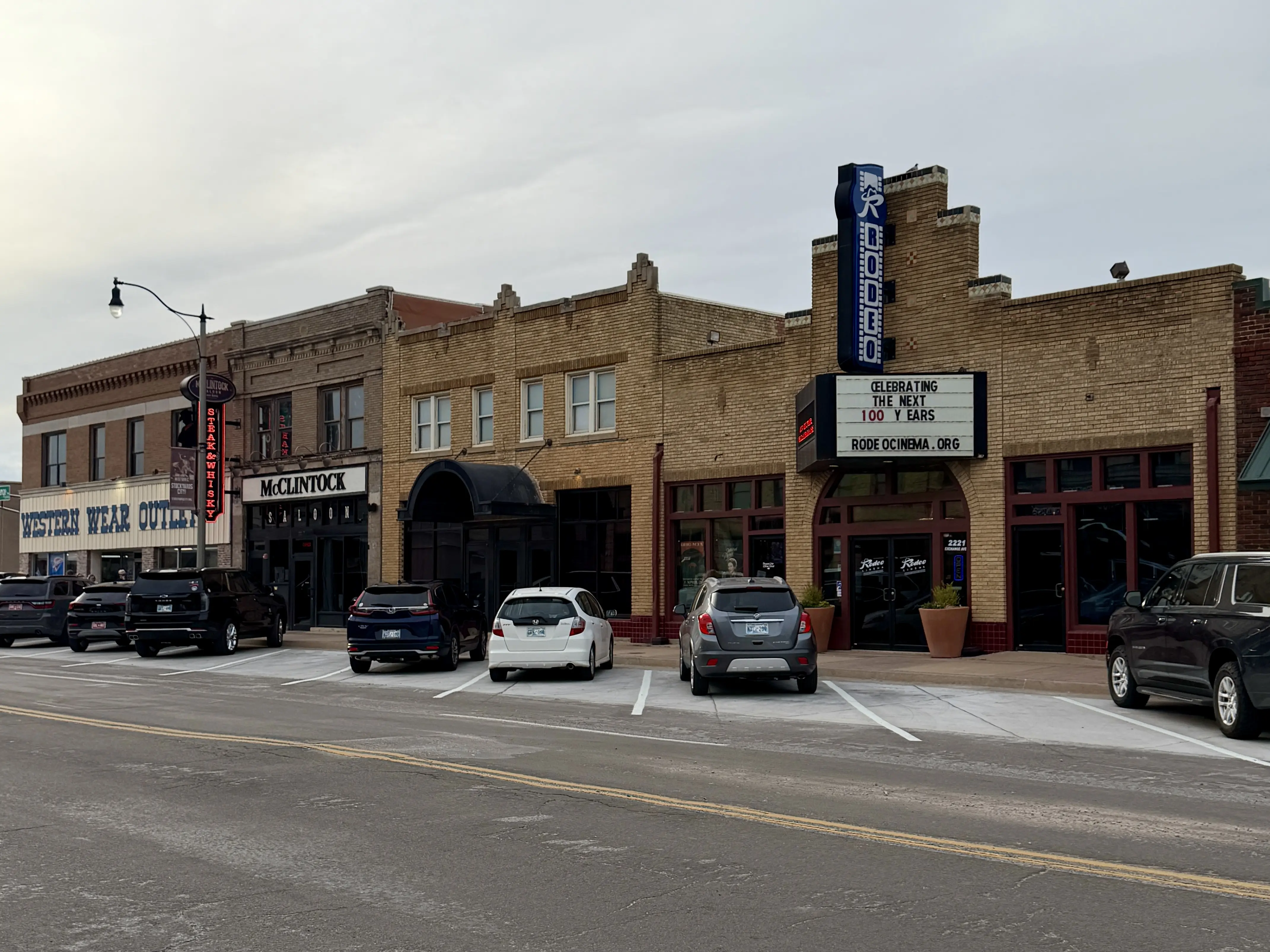 Brick storefronts in Oklahoma City