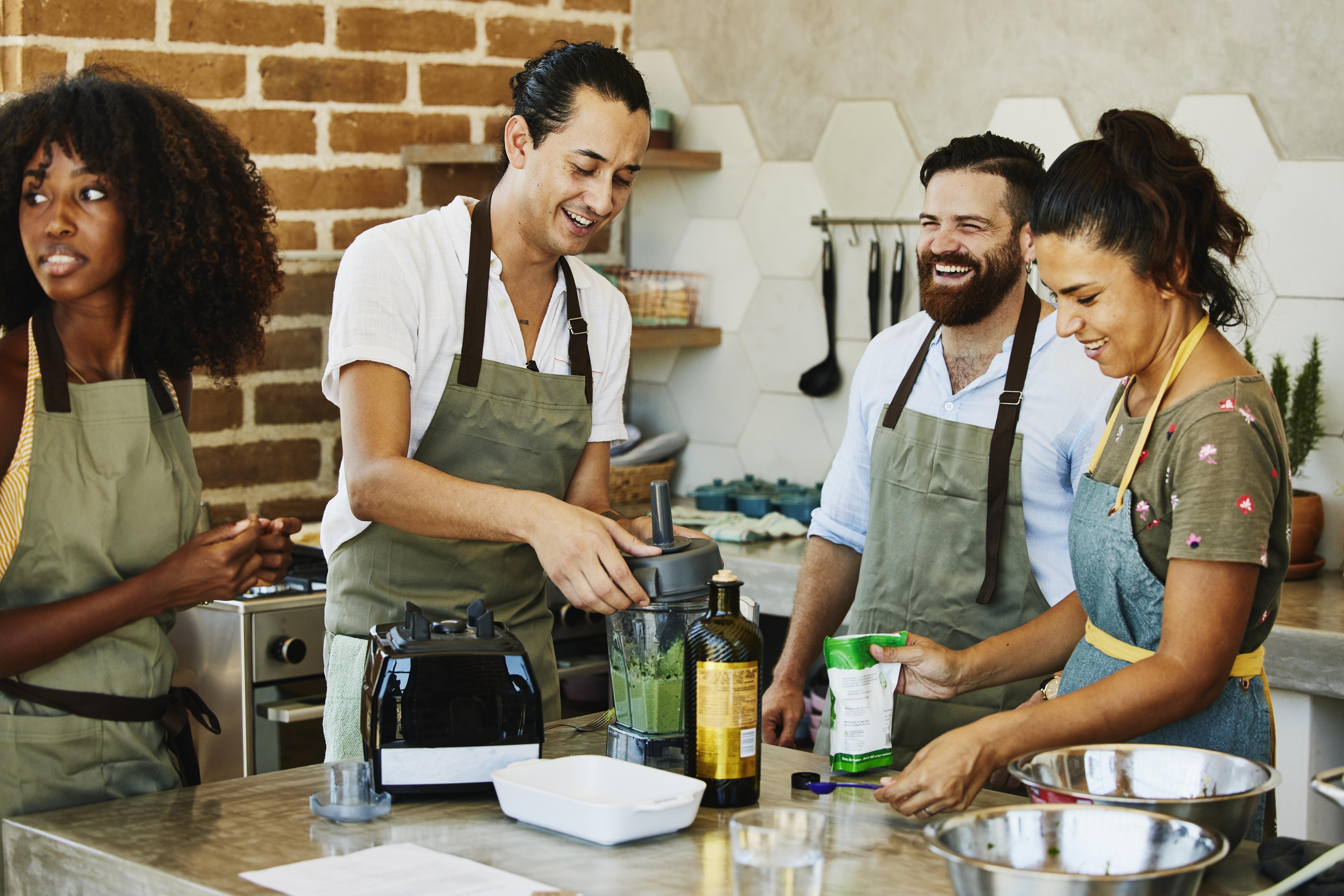 Photo of a Group of friends taking a Cooking class in Peru