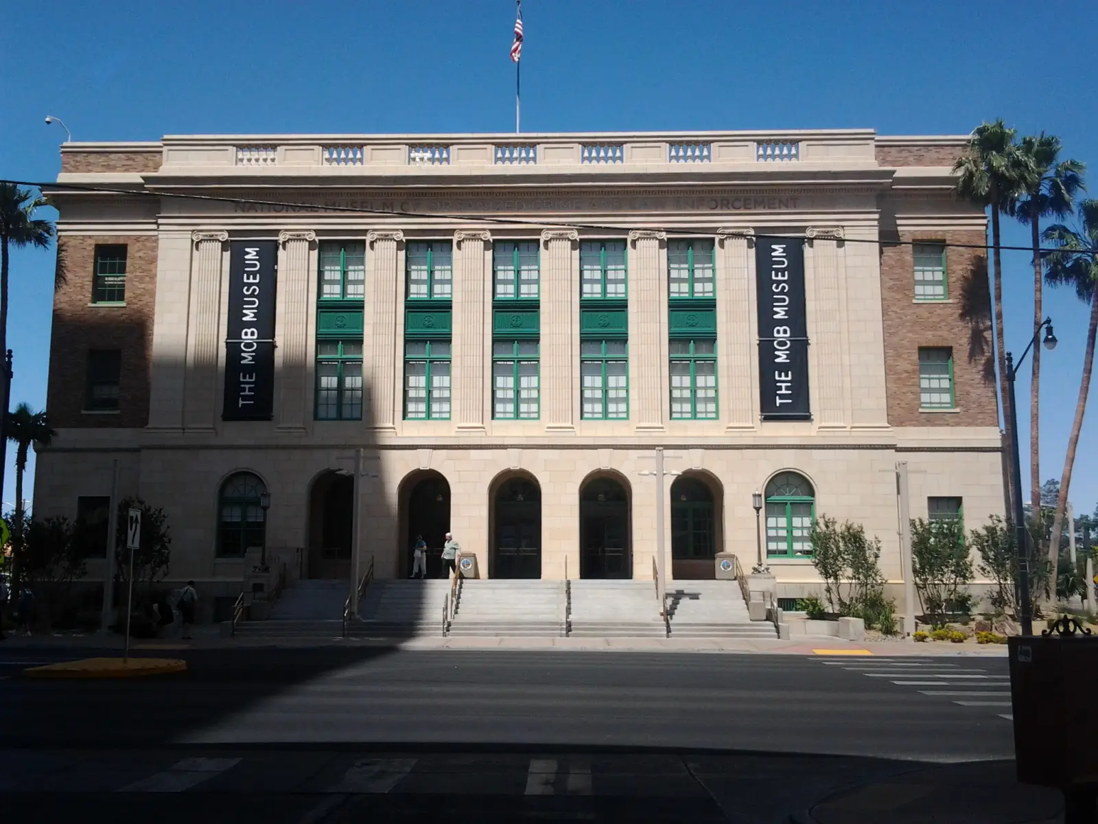 Exterior image of the Mob Museum in Las Vegas, Nevada.