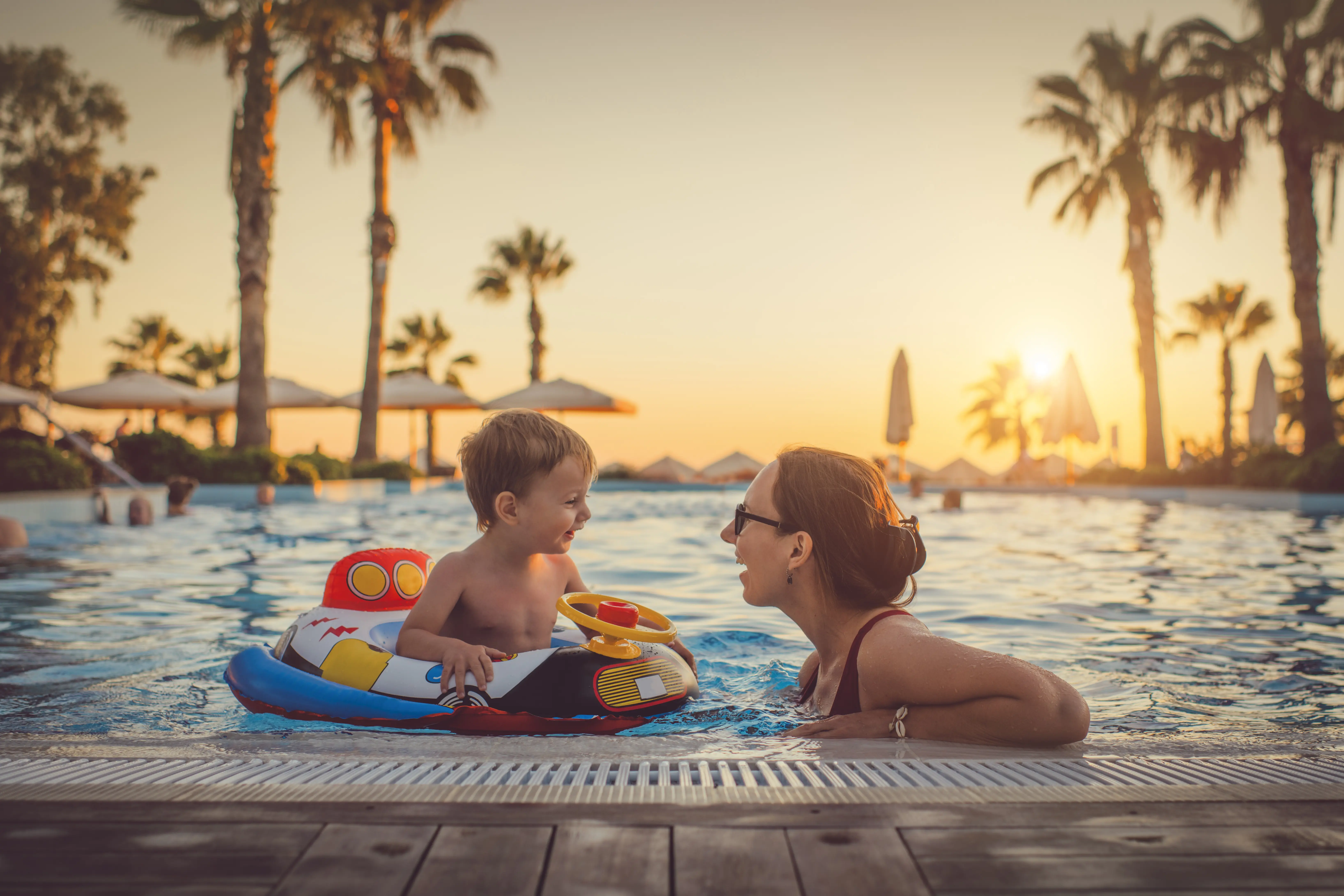 Family having fun on summer vacations