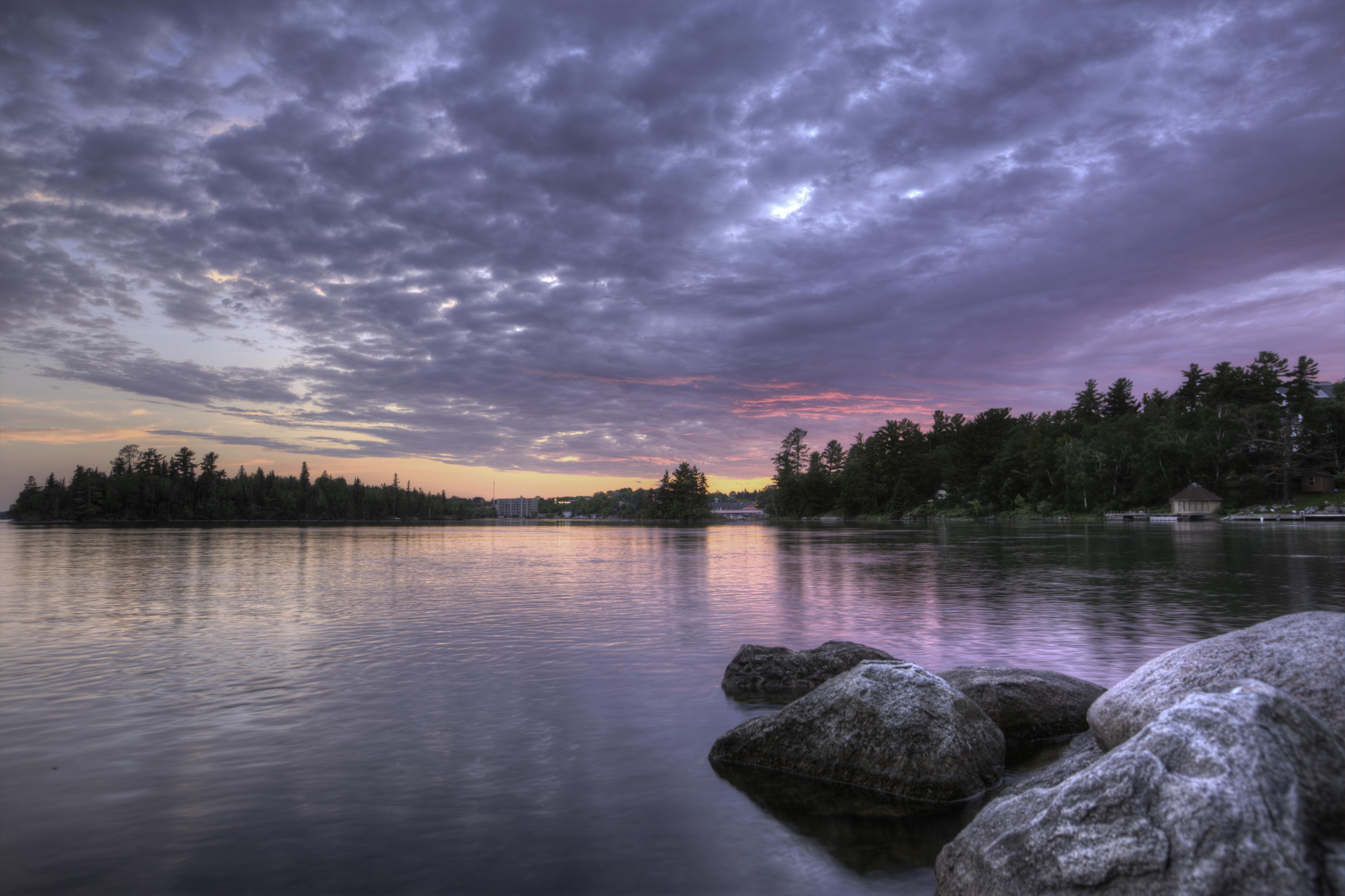 Image of Lake of the Woods, which stretches through Minnesota and into Ontario.