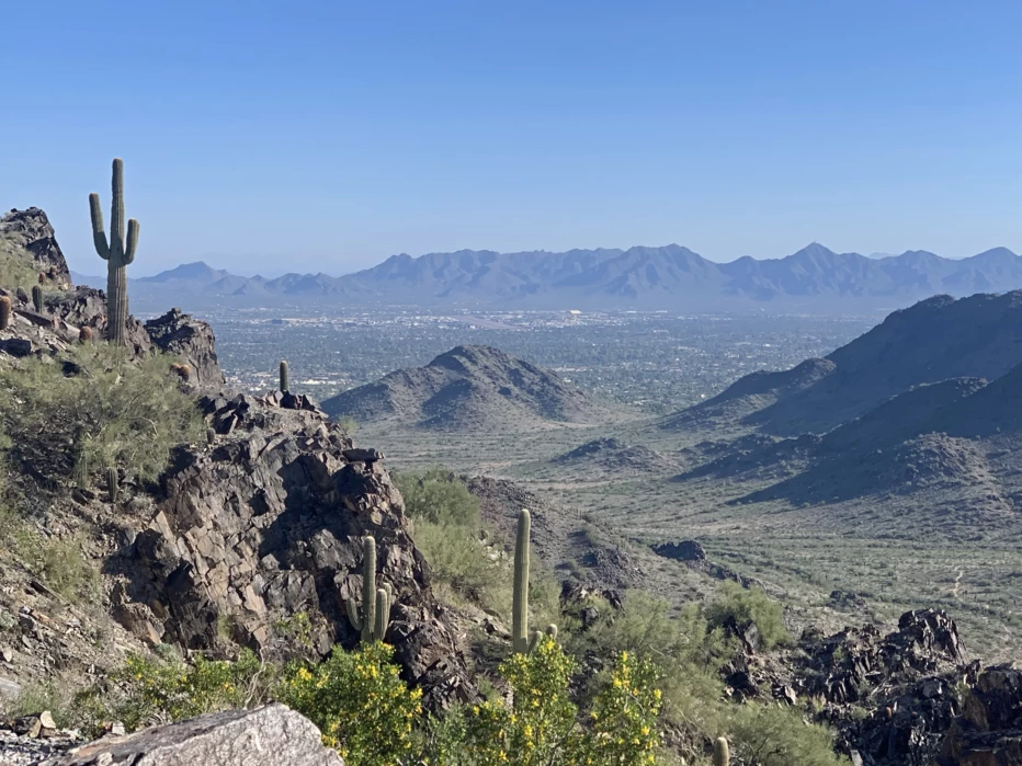 The view from the Piestewa Peak Trail in Phoenix, Arizona