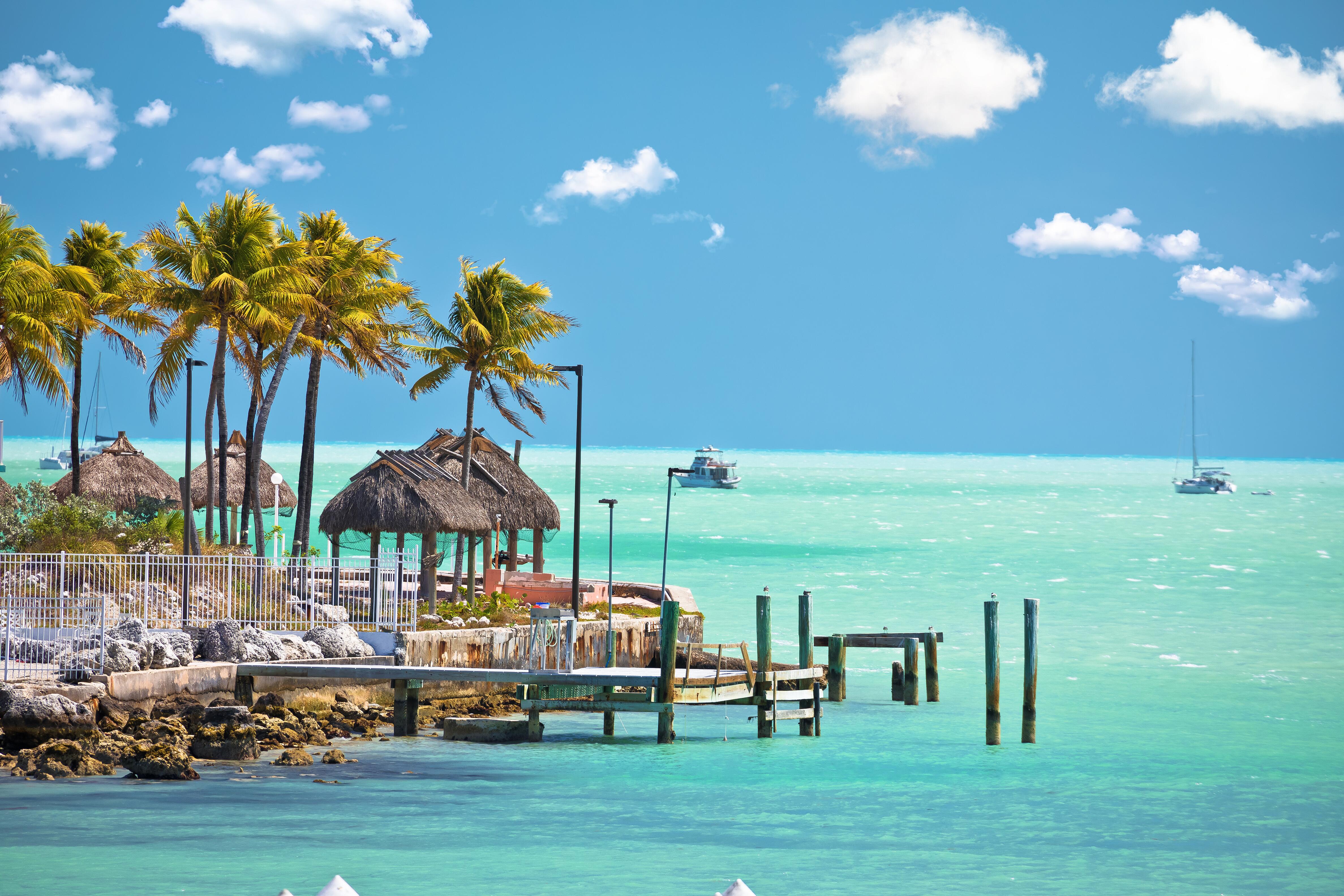 Turquoise waterfront of Florida Keys in Marathon, Florida, United states of America.