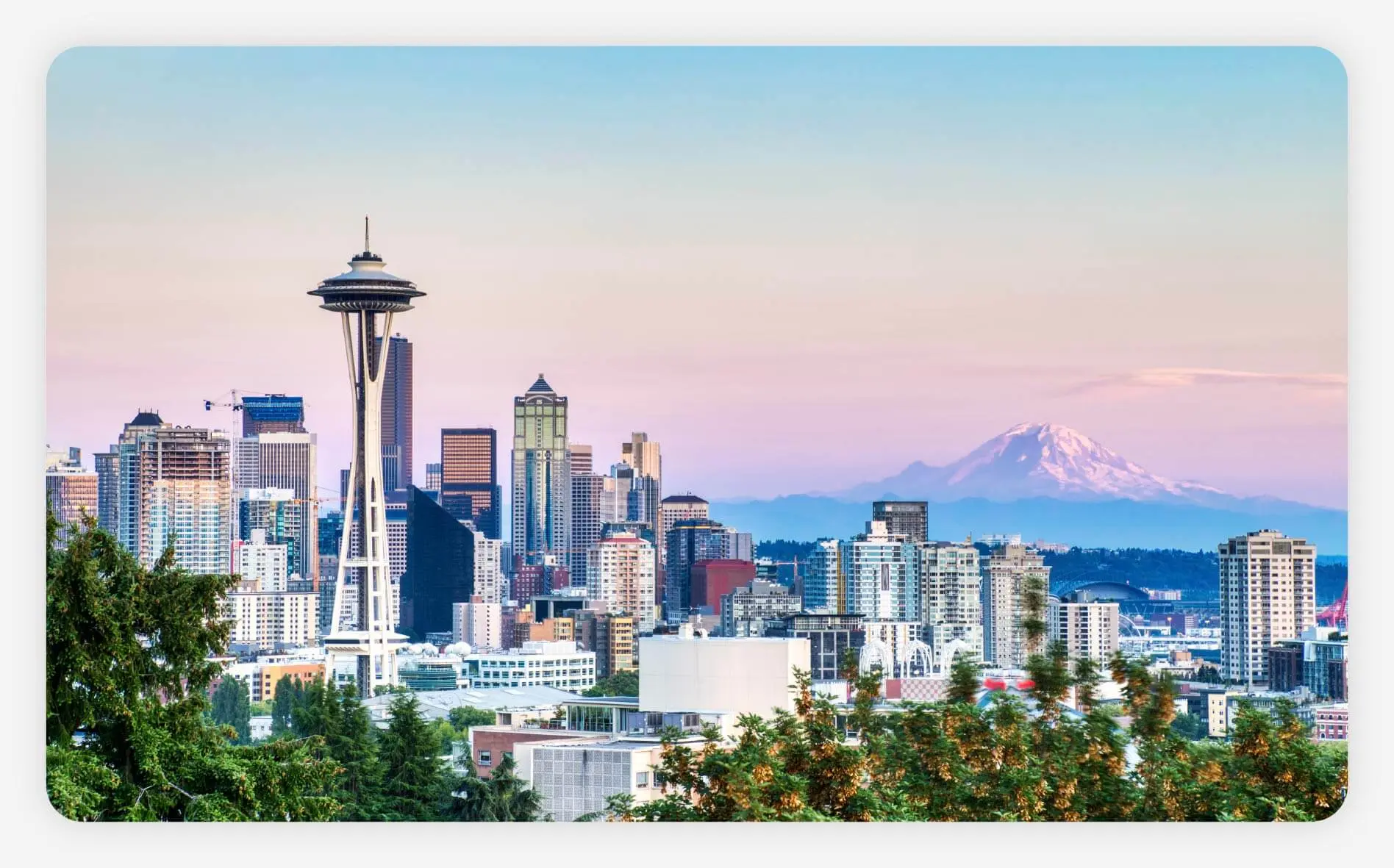 A photo of the Space Needle in Seattle.
