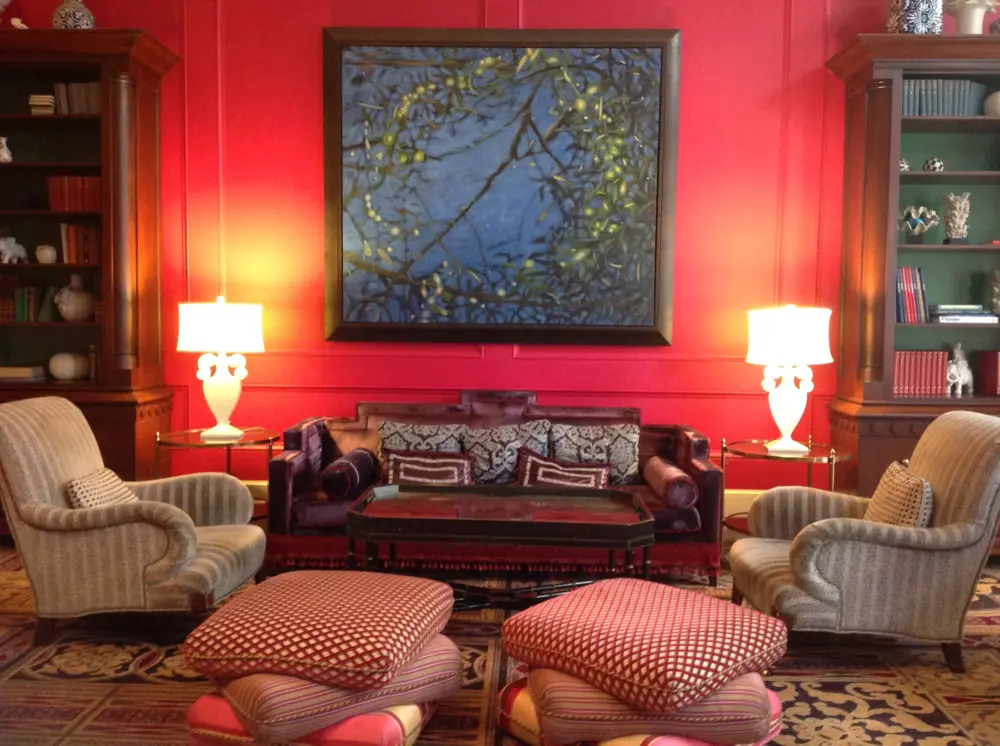 Eclectic, bright, red, chairs, decor, vivid, art