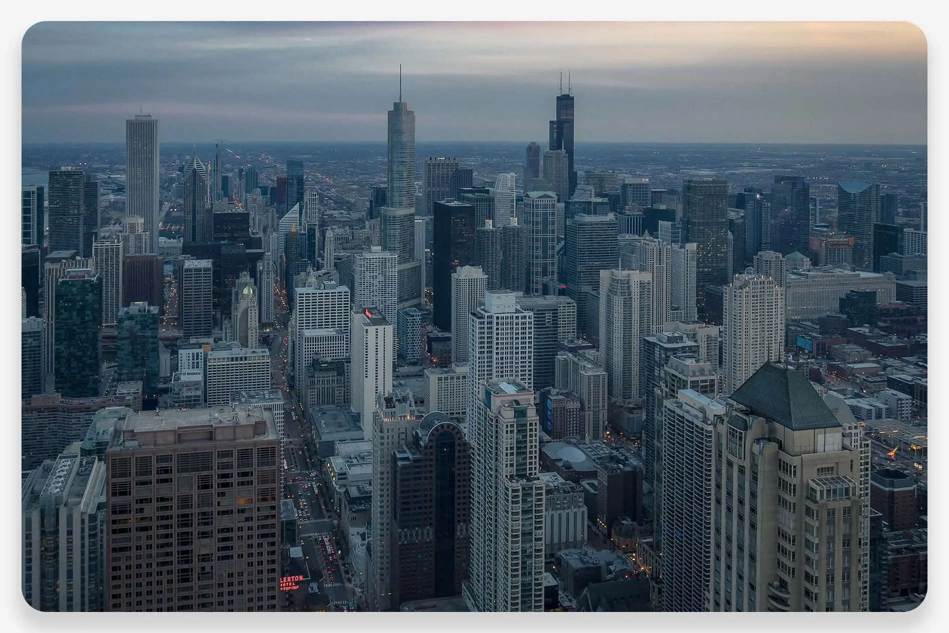 A view of the observation deck in Chicago