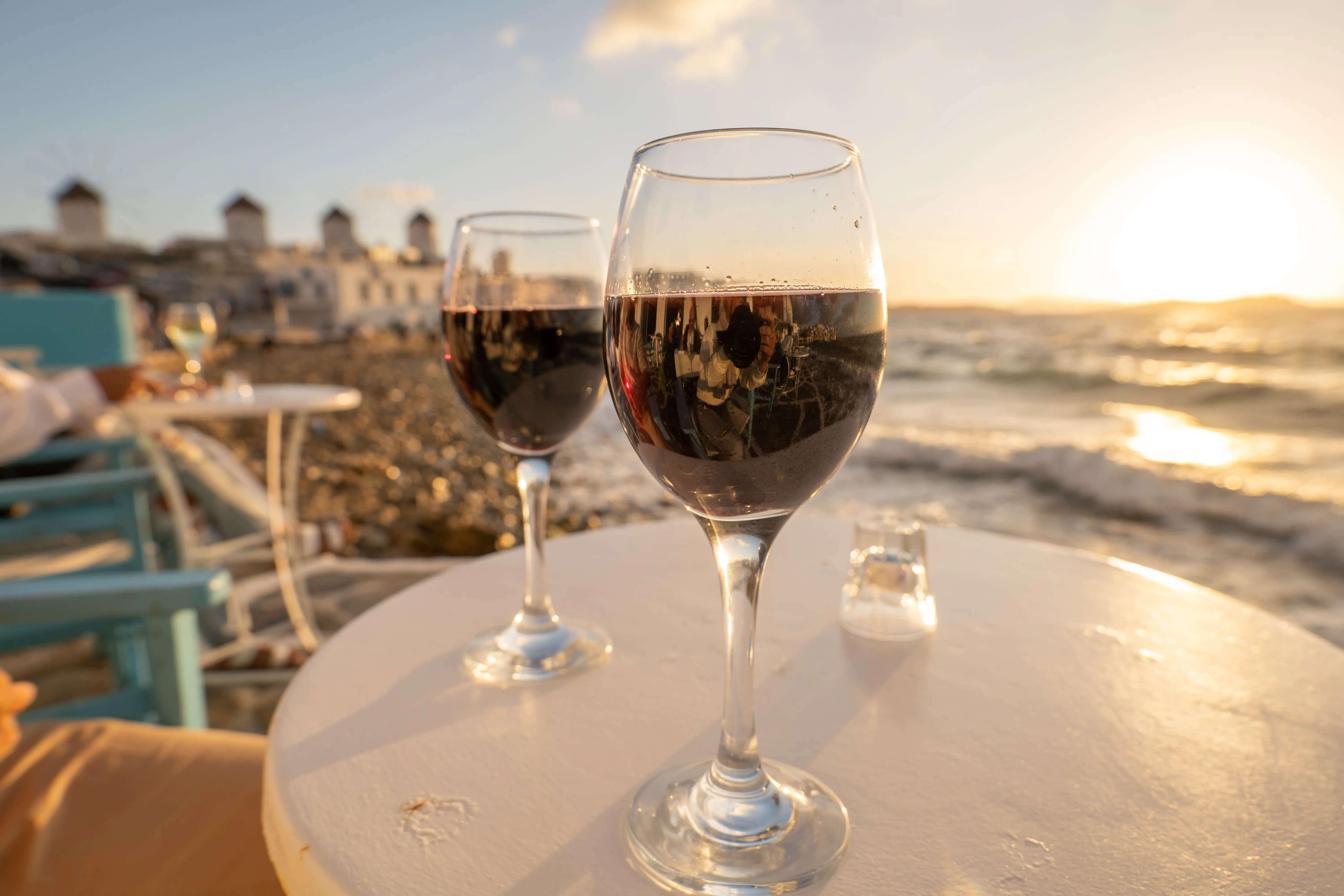 Photo of greek wine on a sunny day