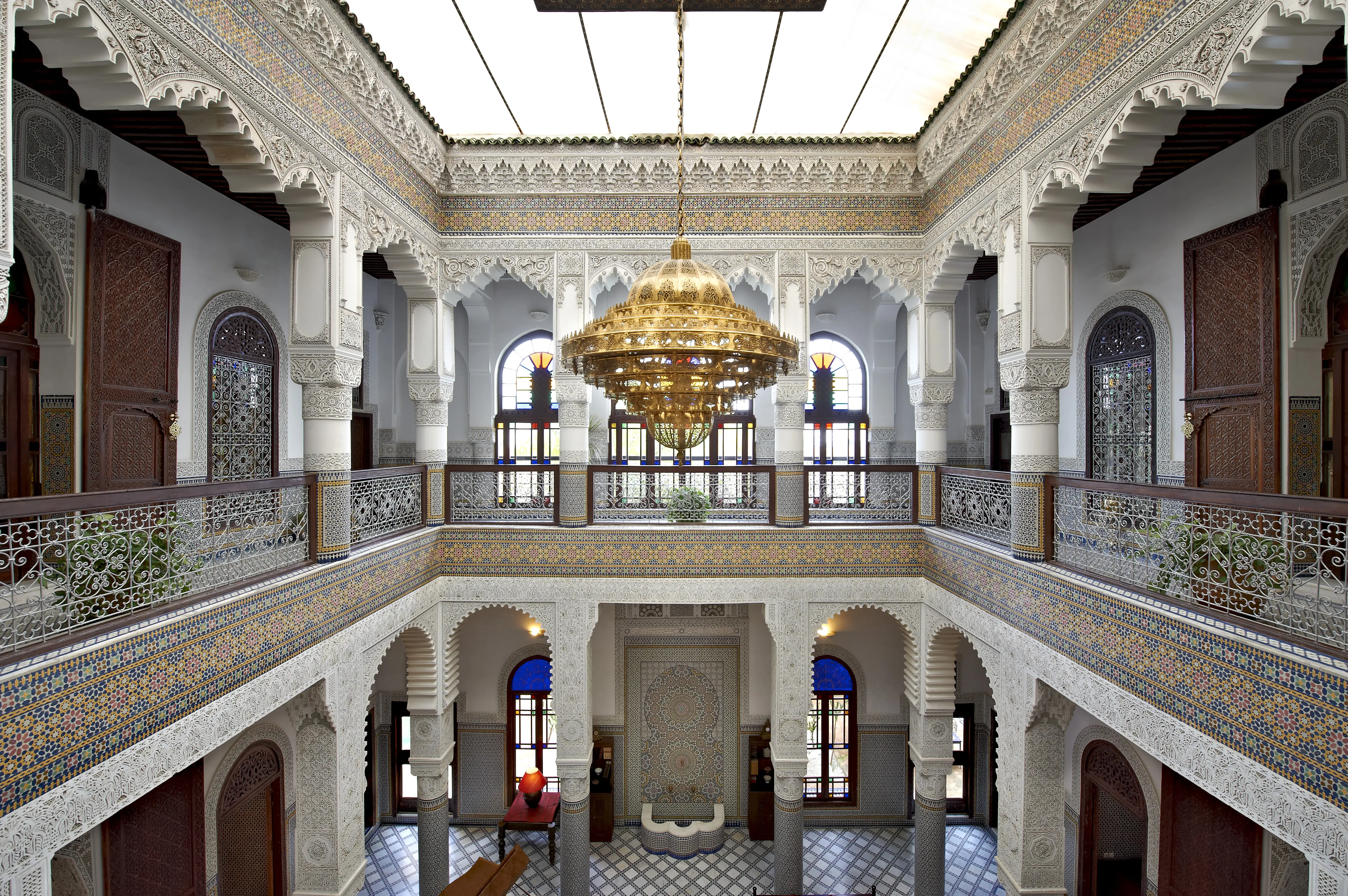 Image of the entrance hall of Hotel Riad Fes in Morocco.