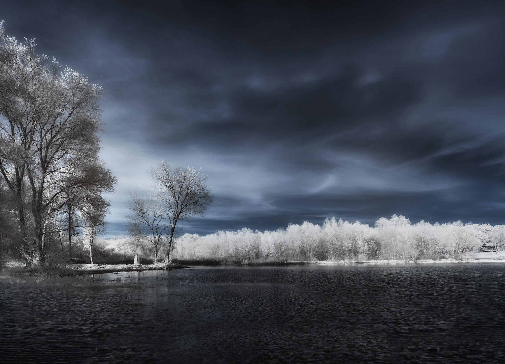 Image of Cedar Creek Lake in the winter, Texas.