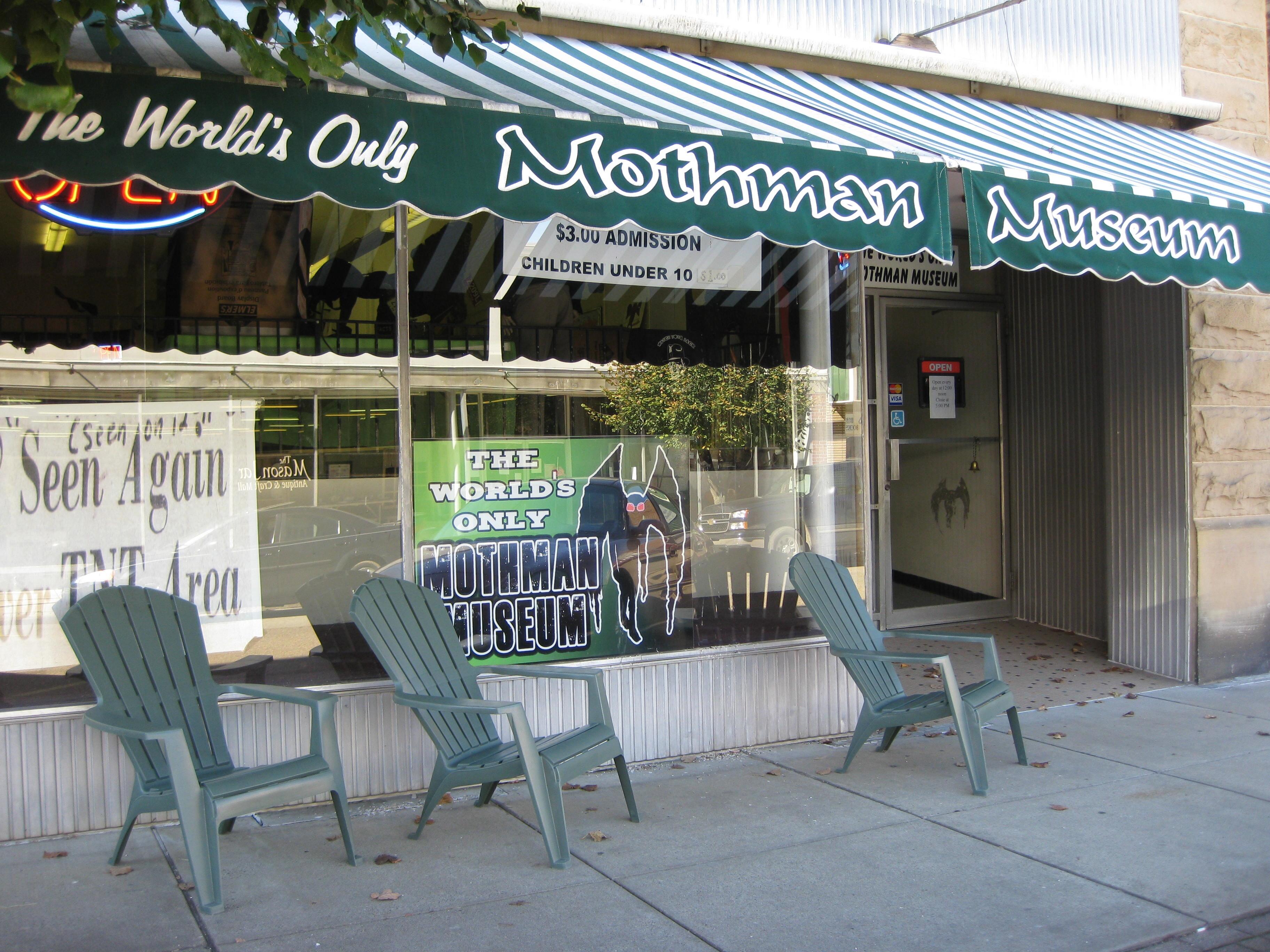 Exterior image of the Mothman Museum in Point Pleasant, West Virginia.