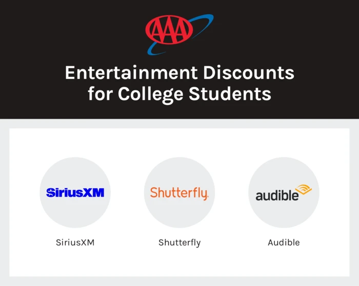 AAA entertainment partners with discounts include SiriusXM, Shutterfly and Audible.