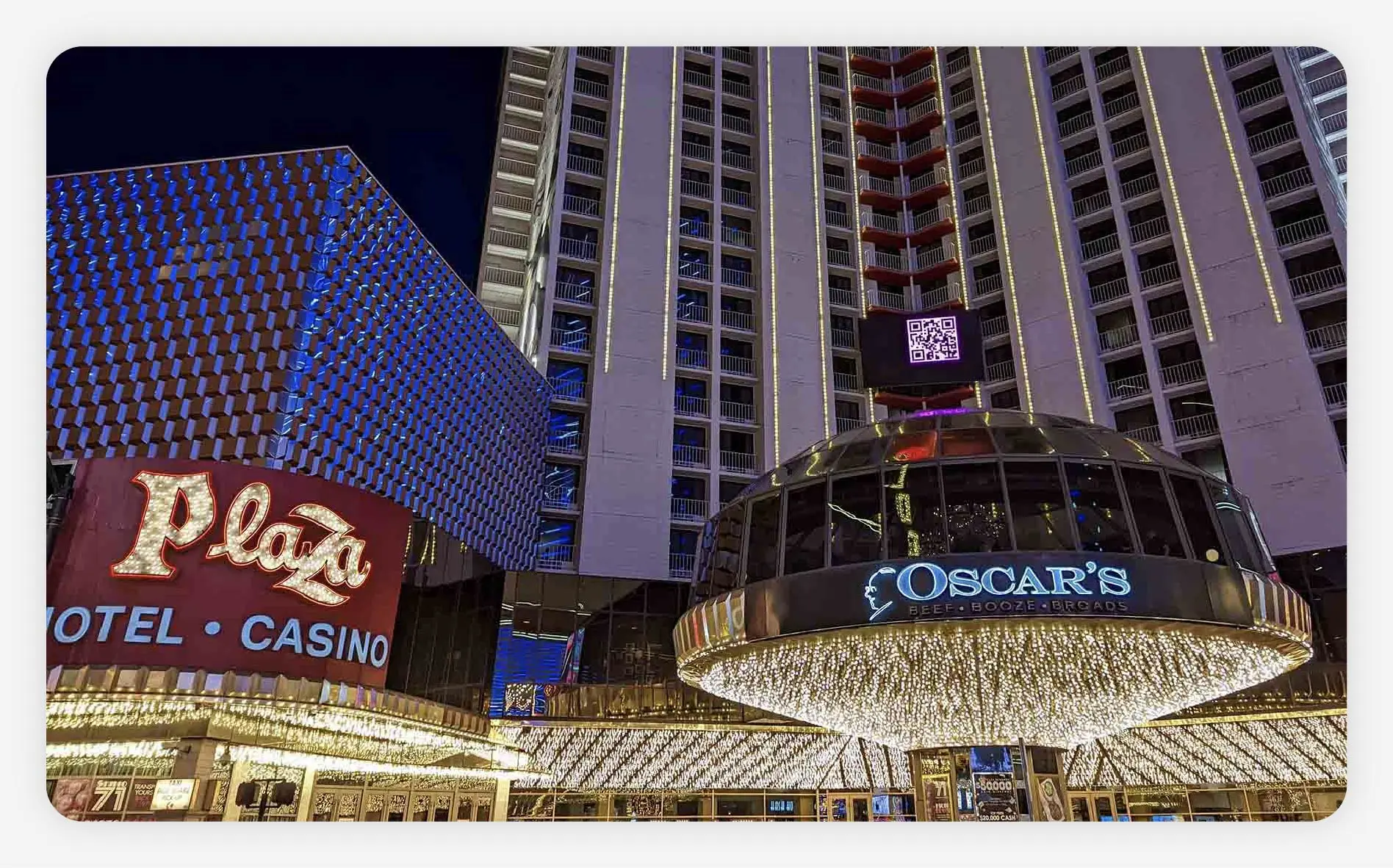 The exterior of Oscar's Steakhouse