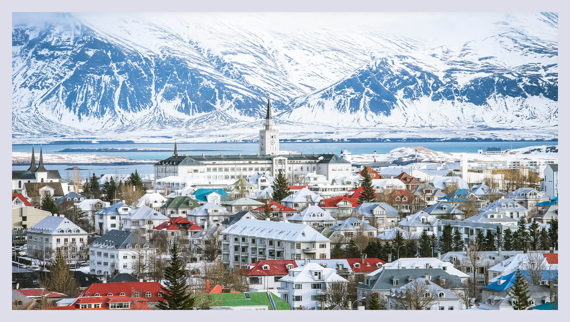 Aerial view of Reykjavík, Iceland