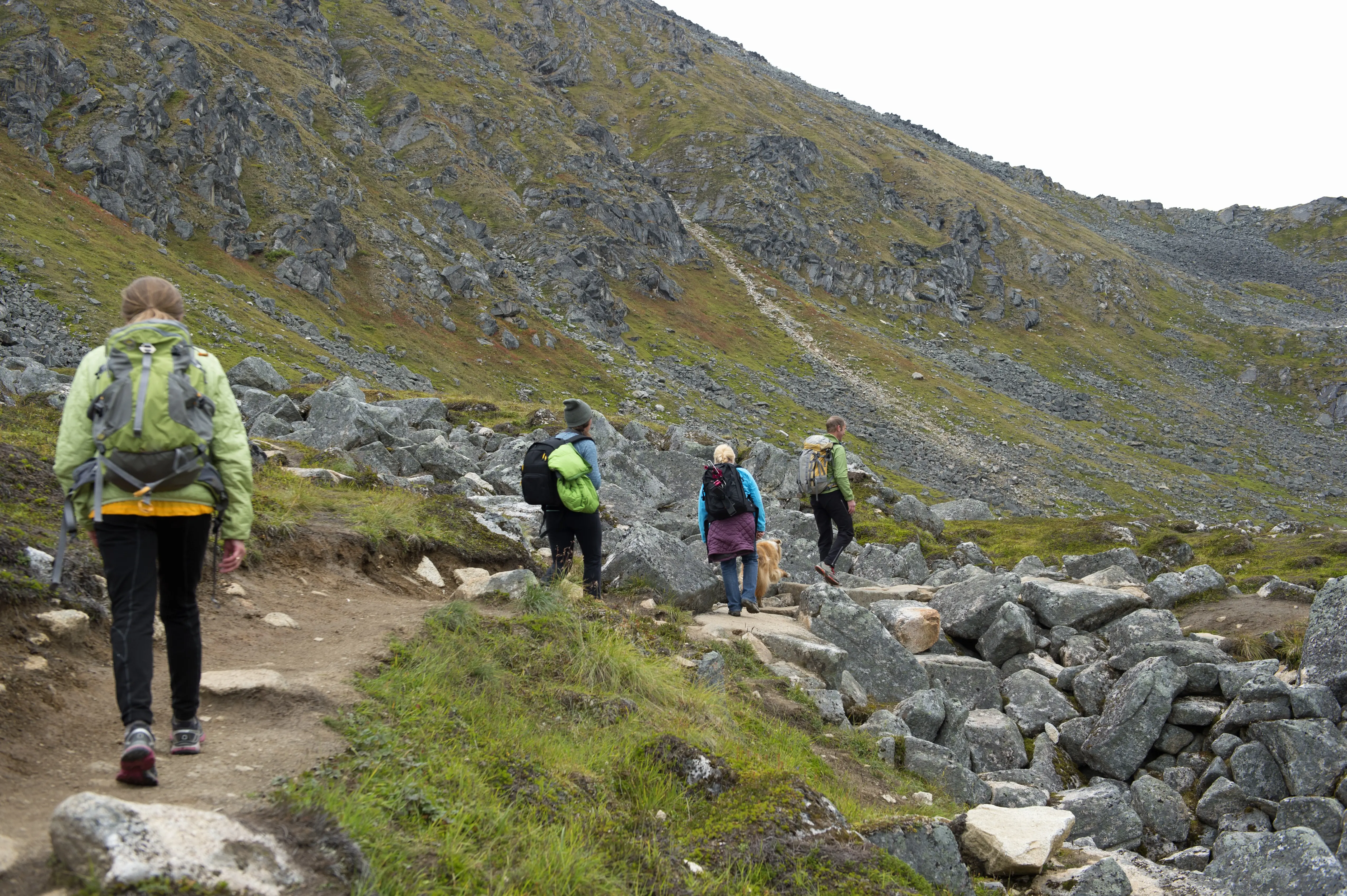 Image of hikers at Hatcher Pass, Alaska.