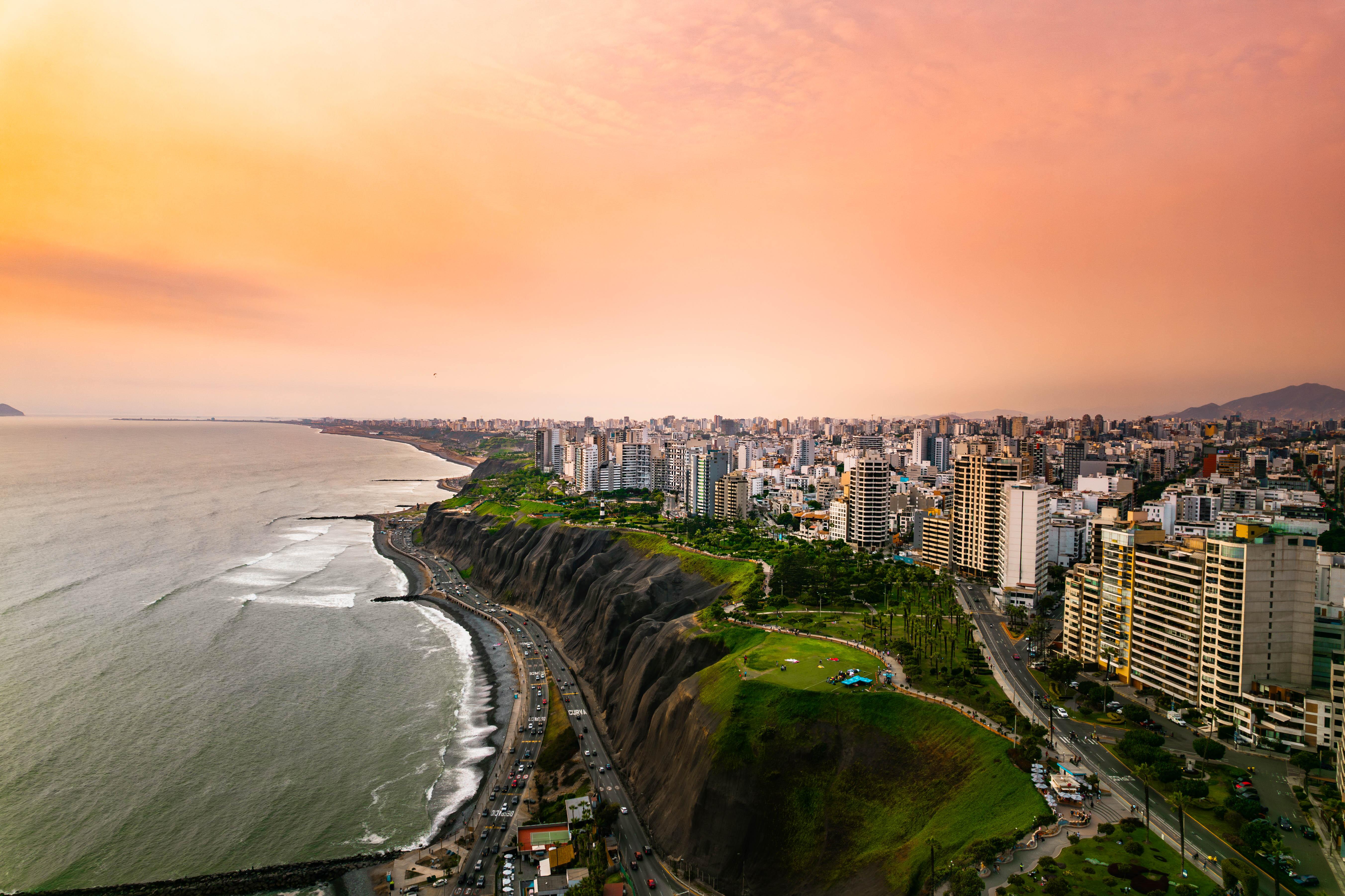 Photo of the Miraflores Coast at Sunset Lima, Peru