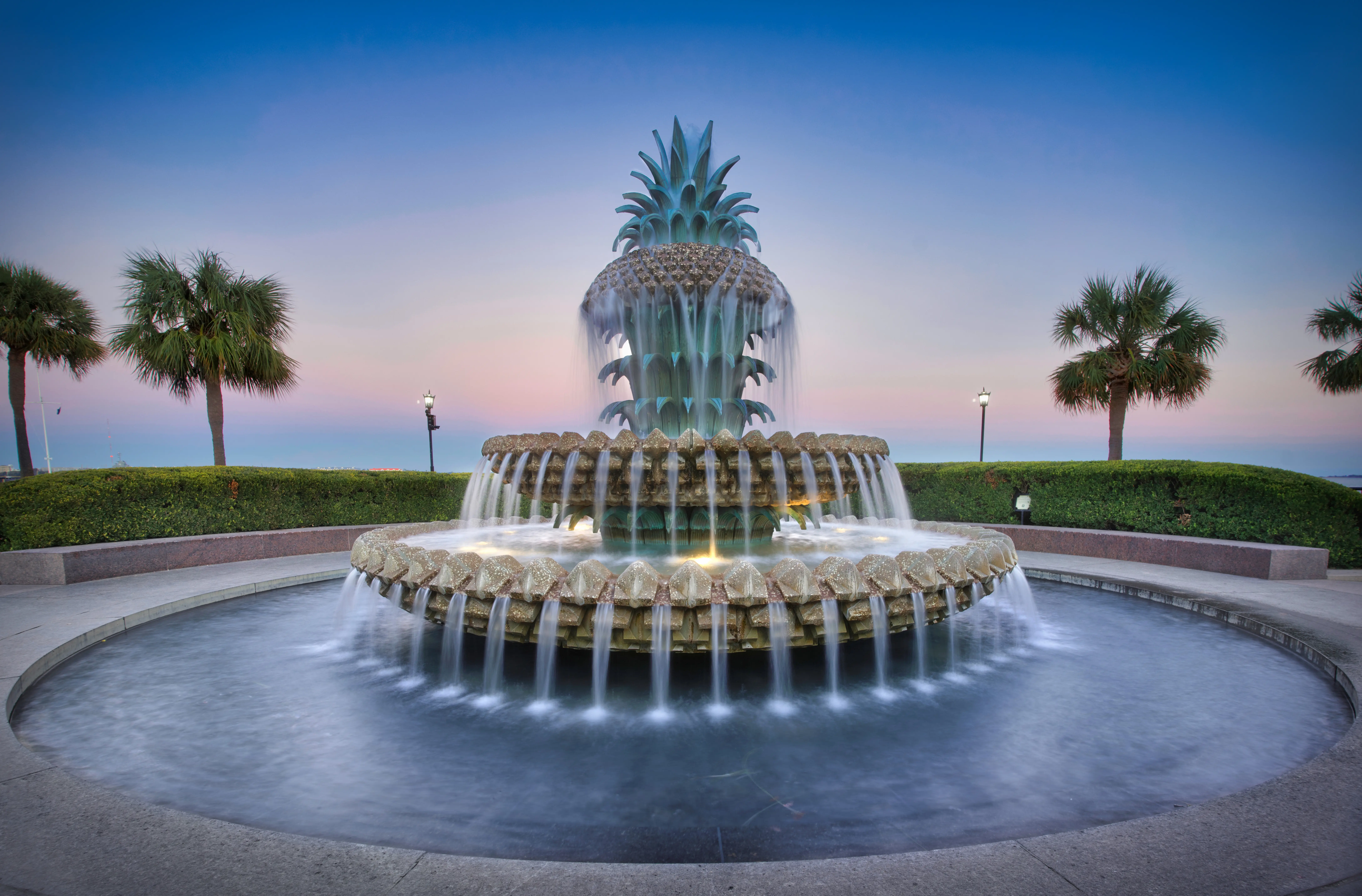 Image of the Pineapple Fountain at Charleston Waterfront Park in South Carolina.