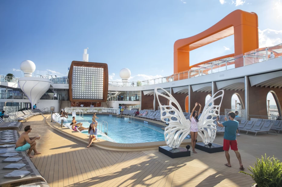 Celebrity Edge cruise ship pool area.
