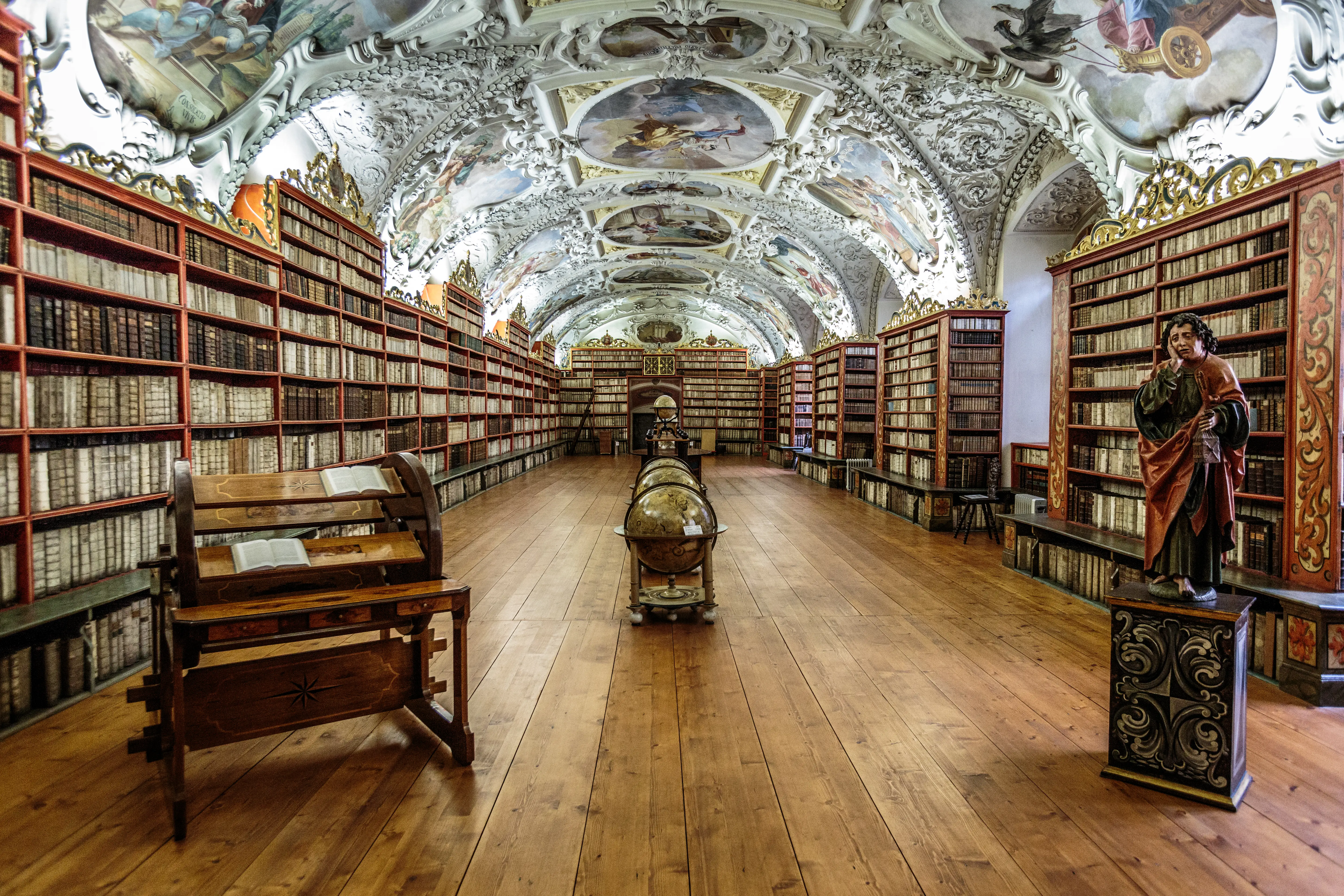 Interior image of the Strahov Monastery and Library in Prague, Czechia.
