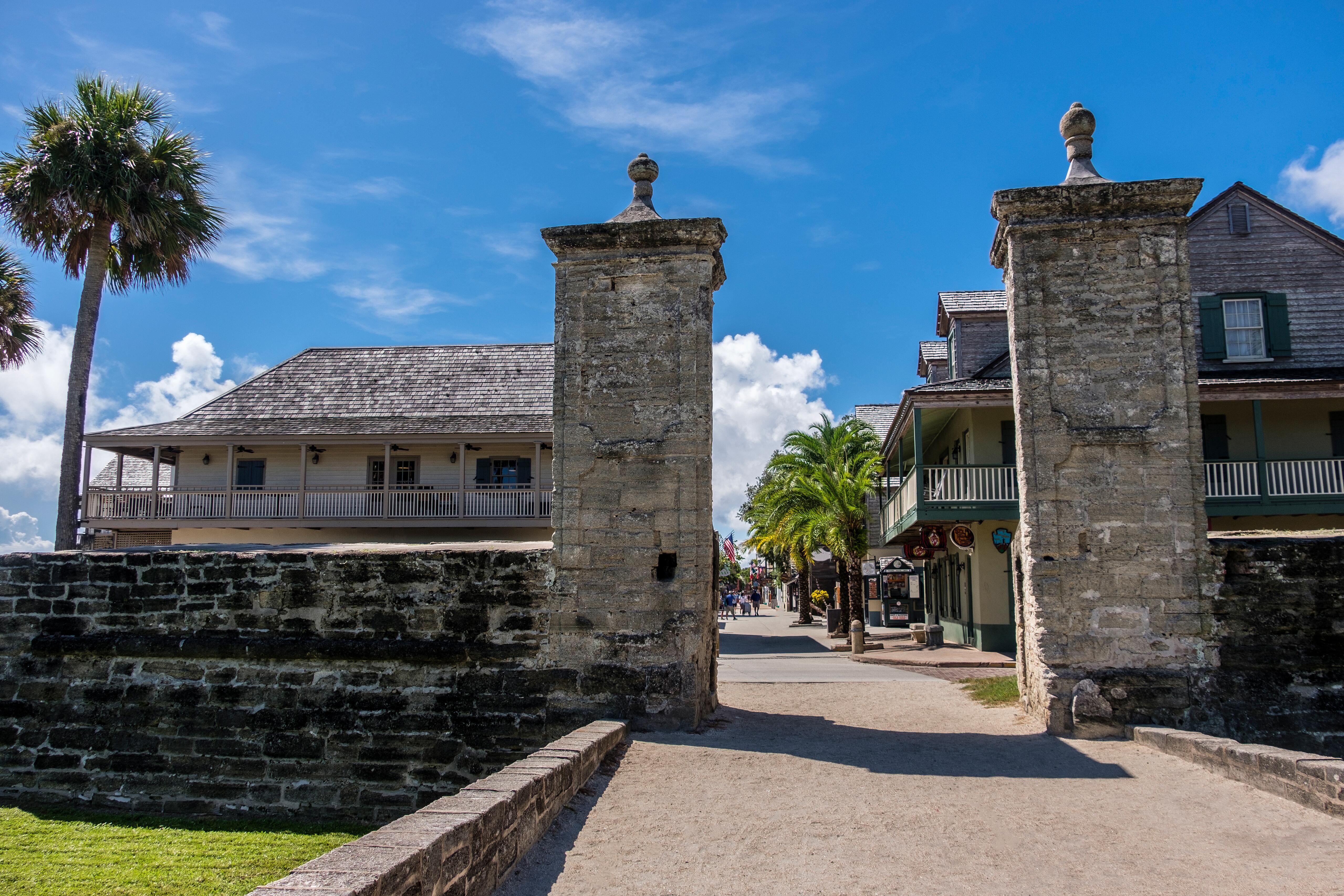 Image of the old city gates of St. Augustine, Florida.