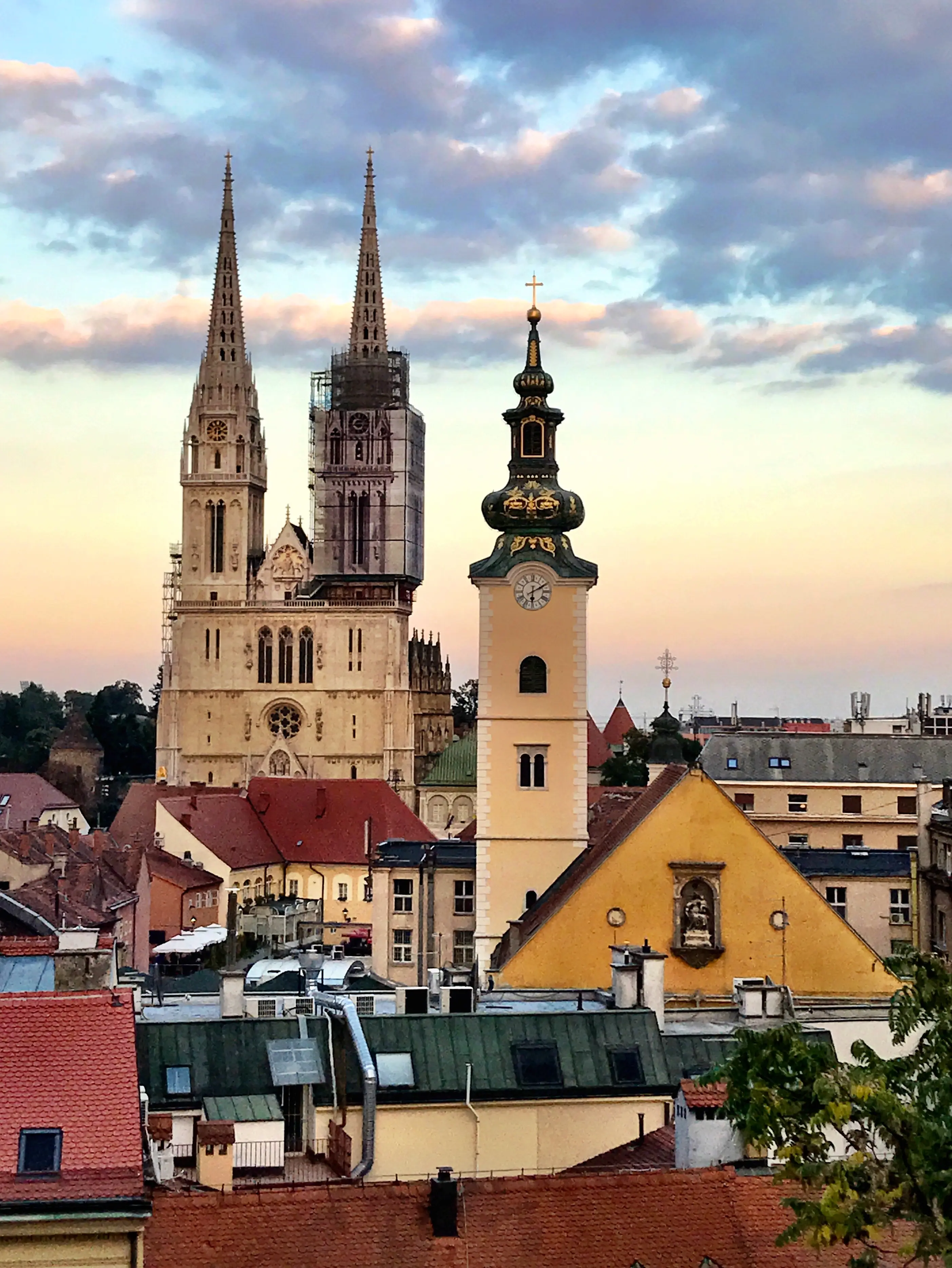 Outdoor image of the skyline of Zagreb in Croatia.