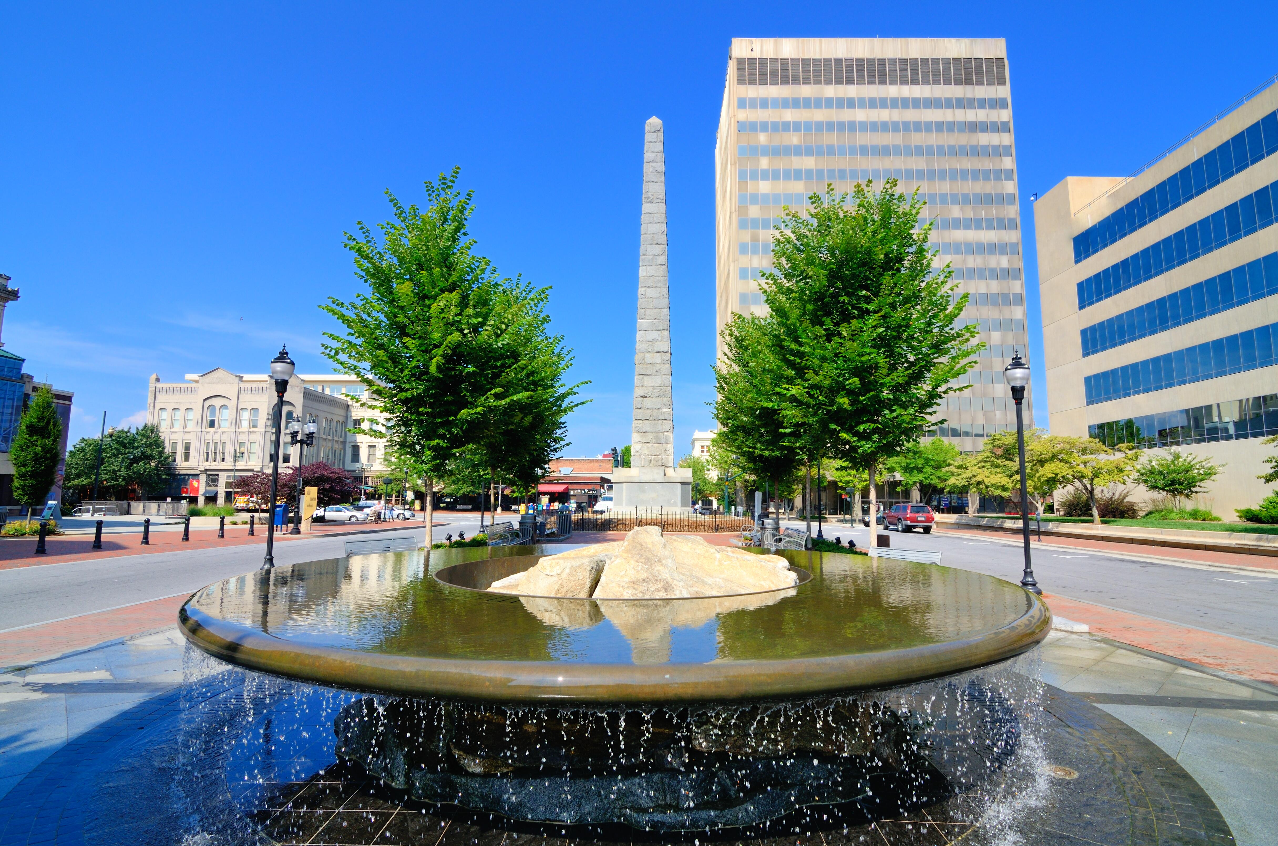 Pack Square Fountain at Pack Square Plaza
