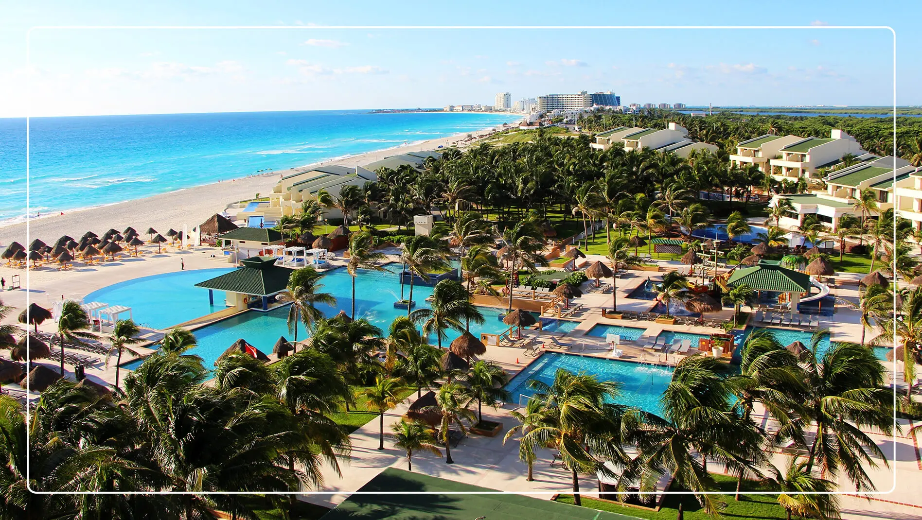 An aerial view of the IBEROSTAR Rose Hall Beach resort.
