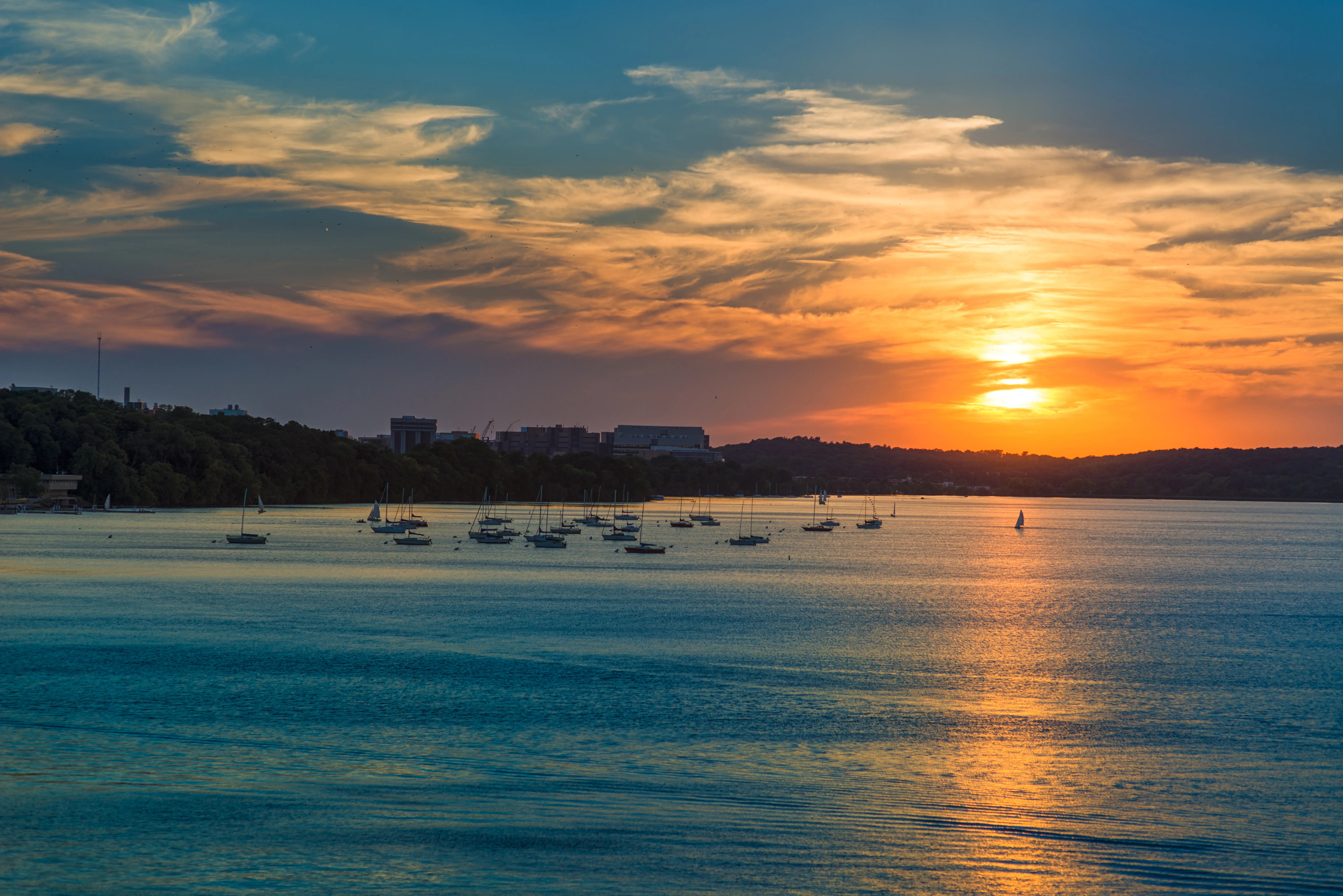 Image of Lake Mendota at sunset.