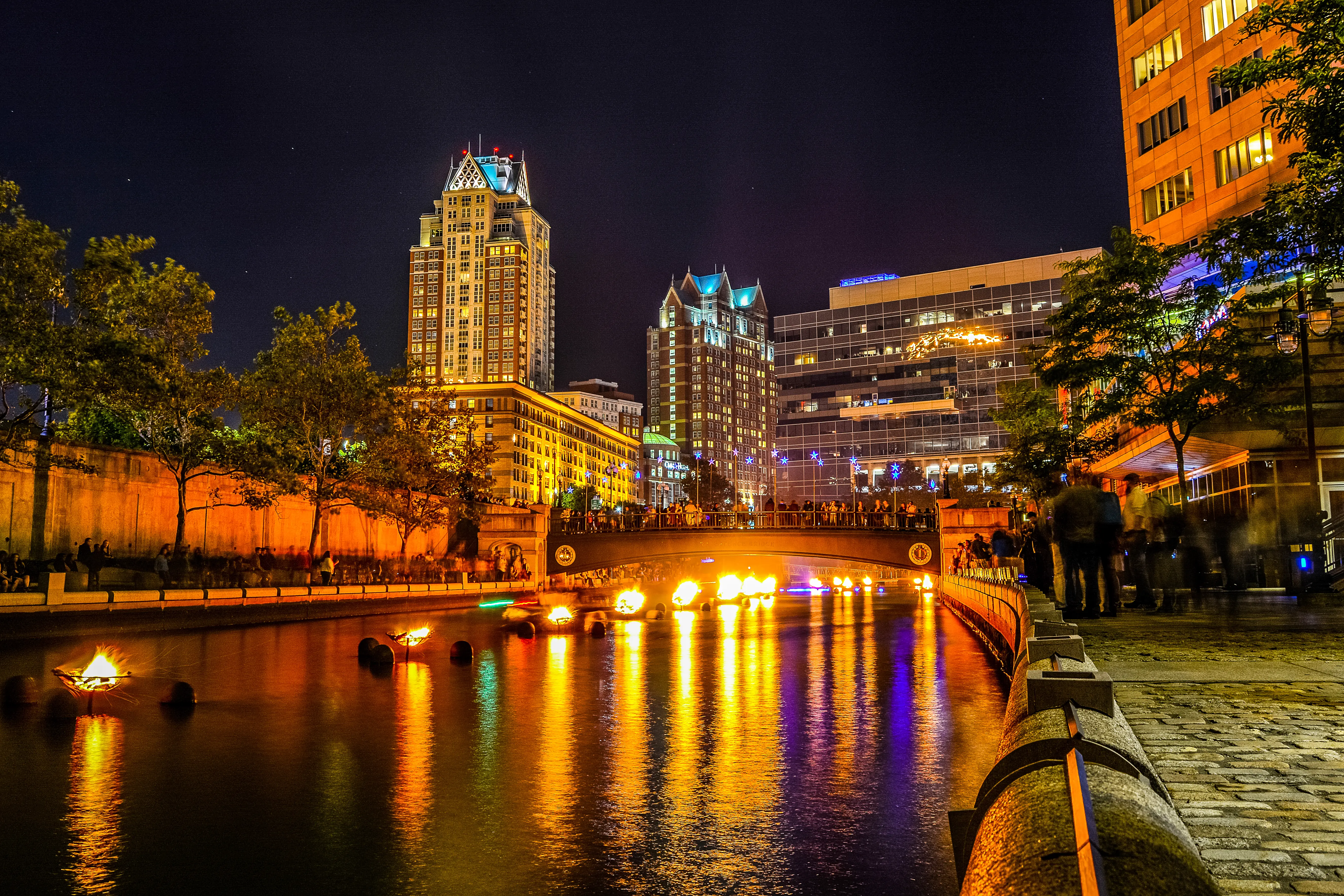 Crowds gathered along Woonasquatucket River for WaterFire