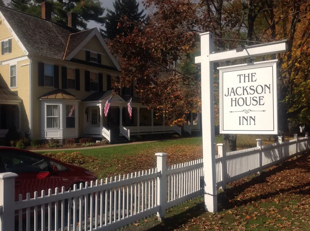Exterior signage and dining room