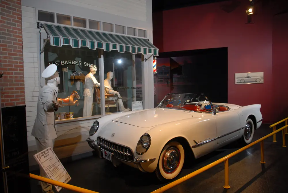 Cars on display at the National Corvette Museum in Bowling Green Kentucky