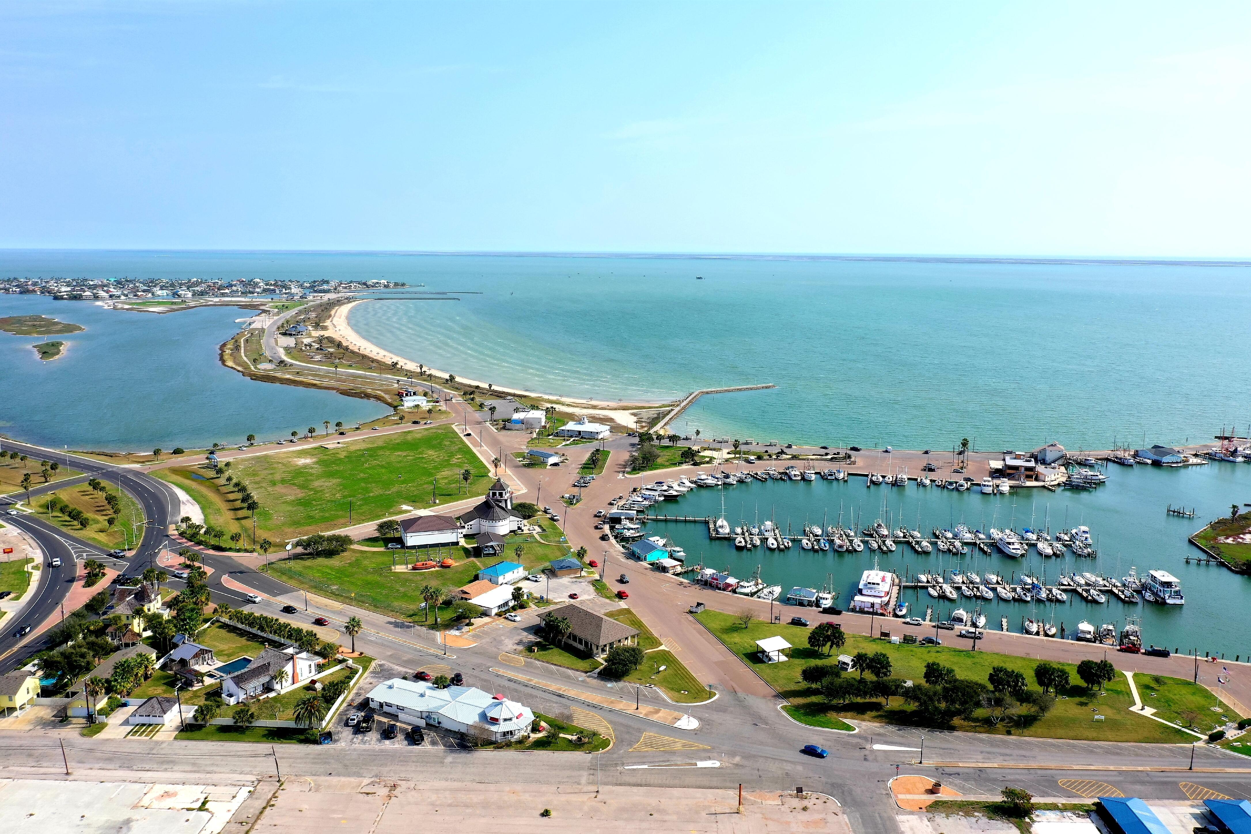 Outdoor image of a marina at Rockport Beach, Texas