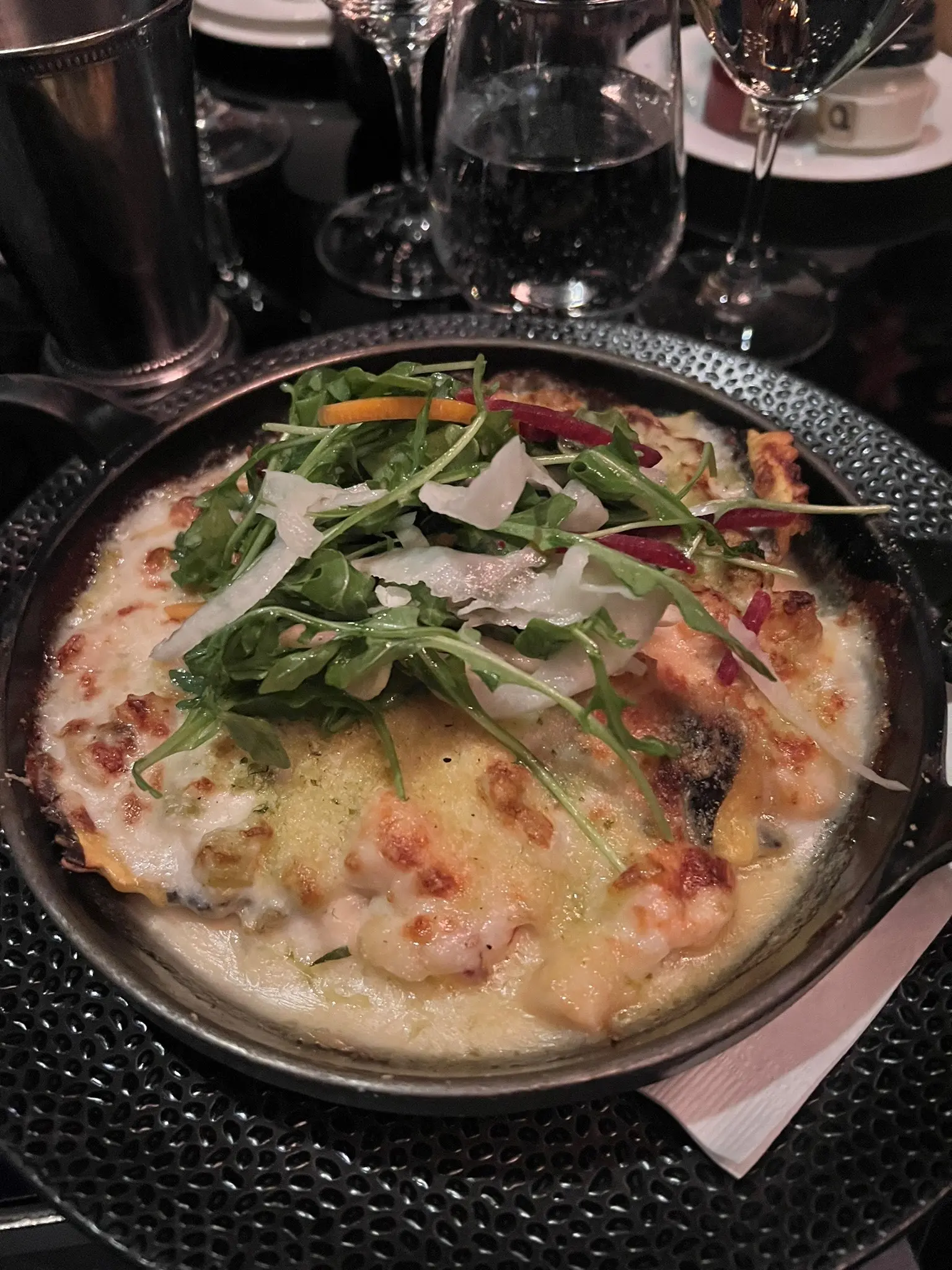 Image f a dinner meal at the Fairmont Le Chateau Frontenac.