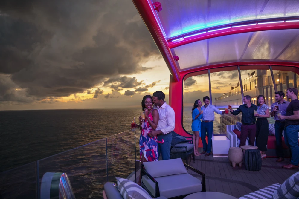 Celebrity Edge cruise exterior bar area, Magic Carpet.