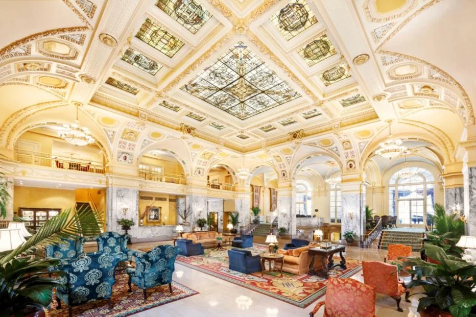 Lobby ceiling at The Hermitage Hotel in Nashville, Tennessee