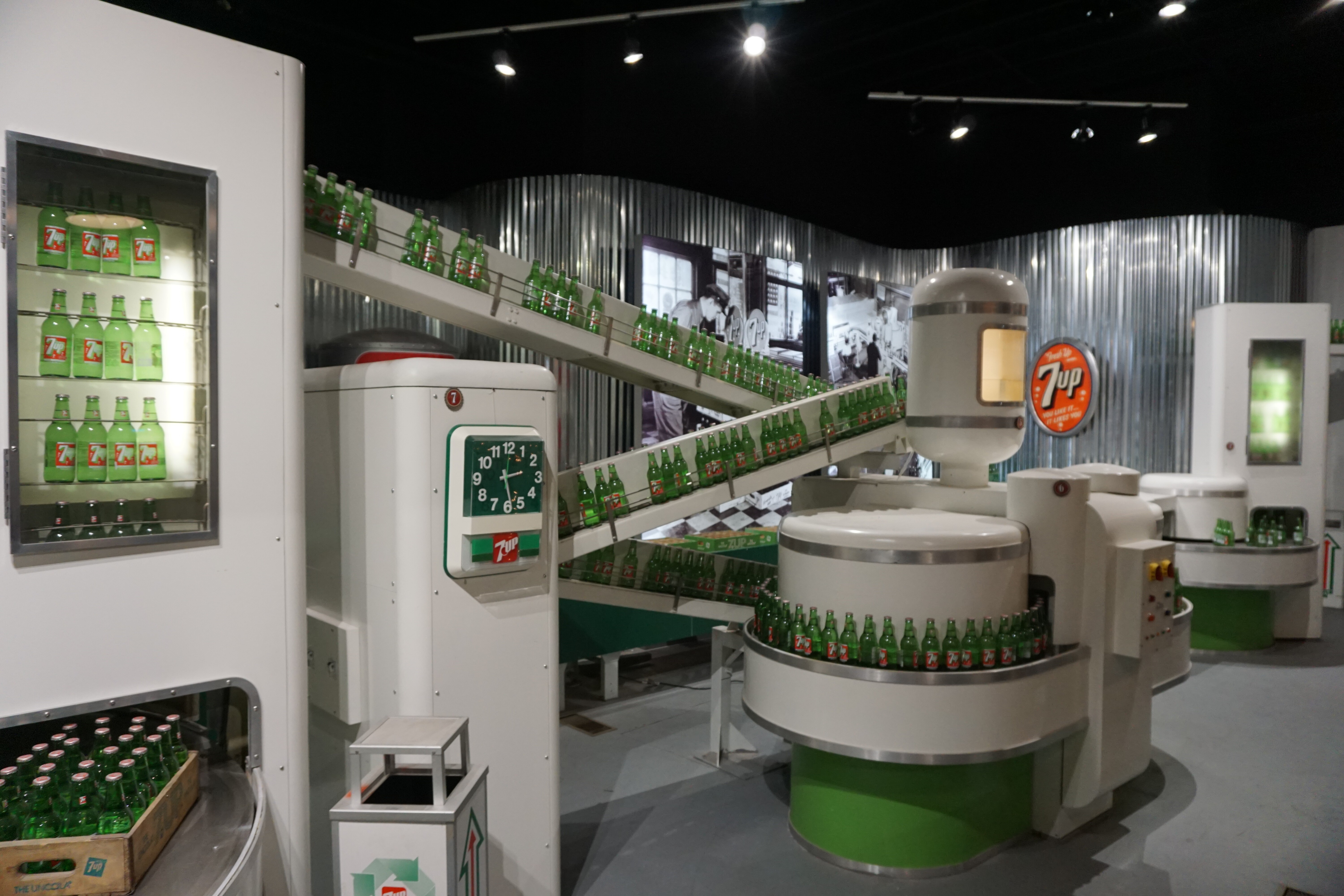 Image of the bottling exhibit at the Dr Pepper Museum in Waco, Texas.